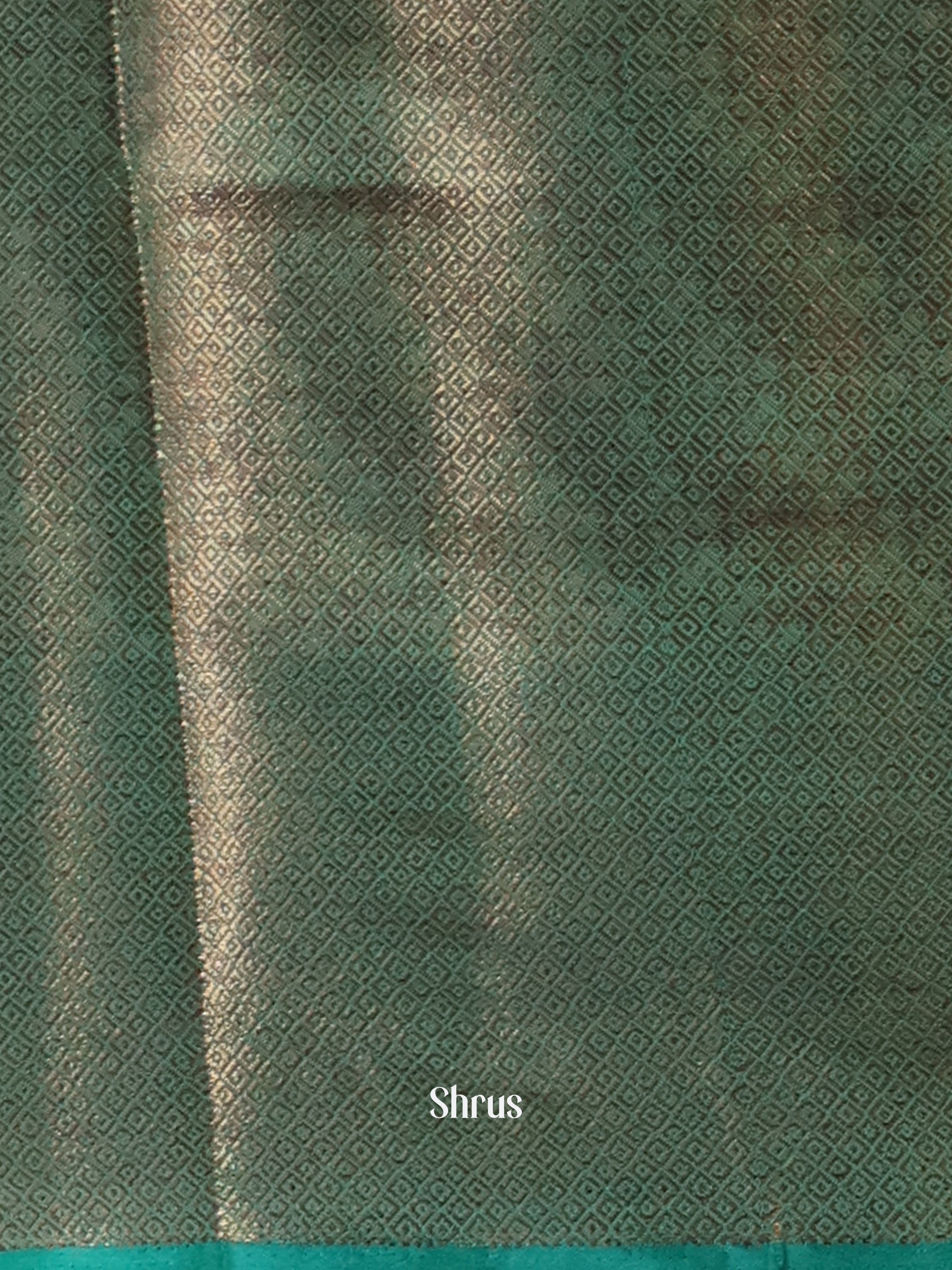 Blue & Green - Semi Jute Saree - Shop on Shrus.com