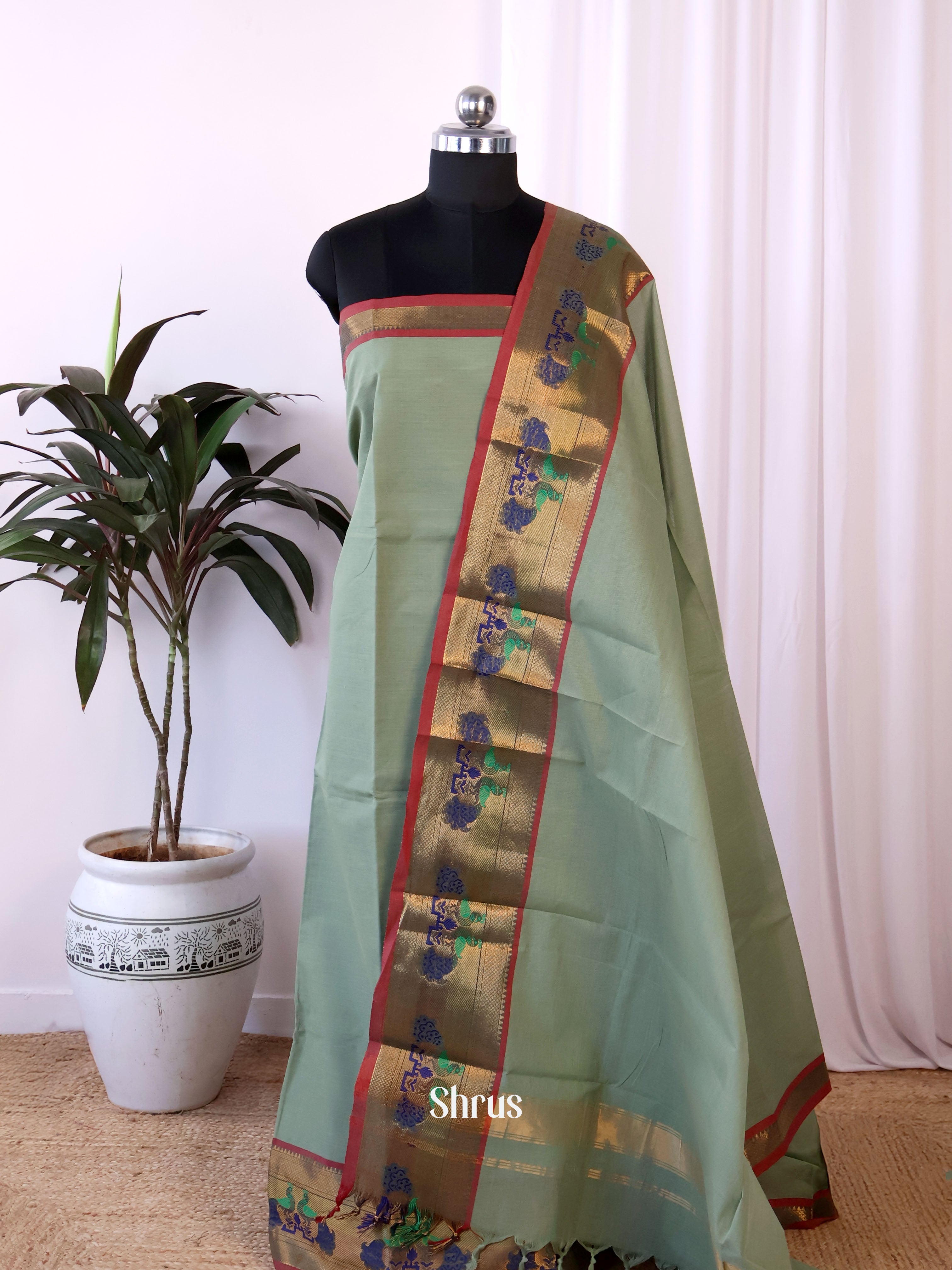 CJS18253 - chettinad top & dupatta combo - Shop on Shrus.com
