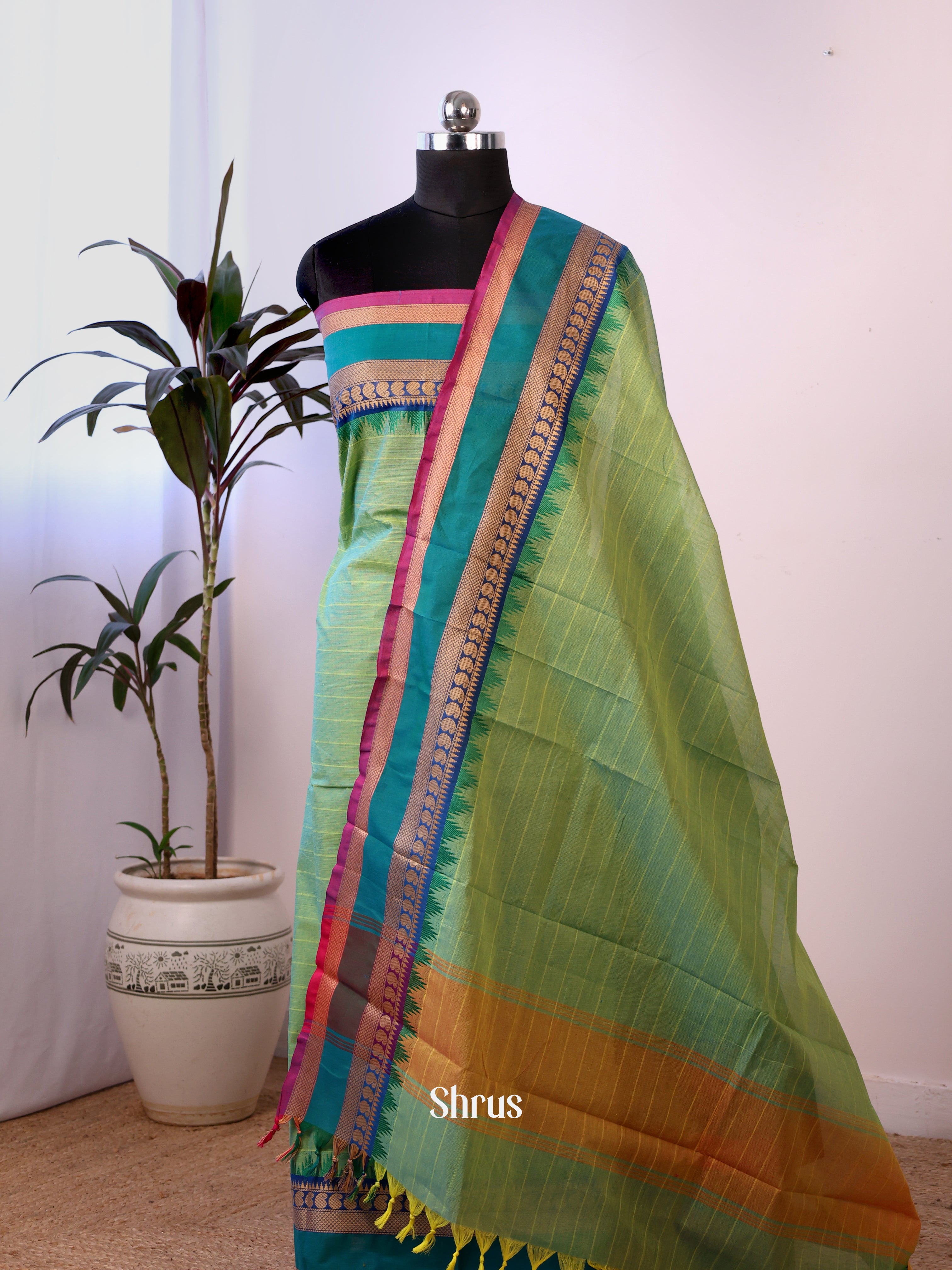 CJS18263 - chettinad top & dupatta combo - Shop on Shrus.com