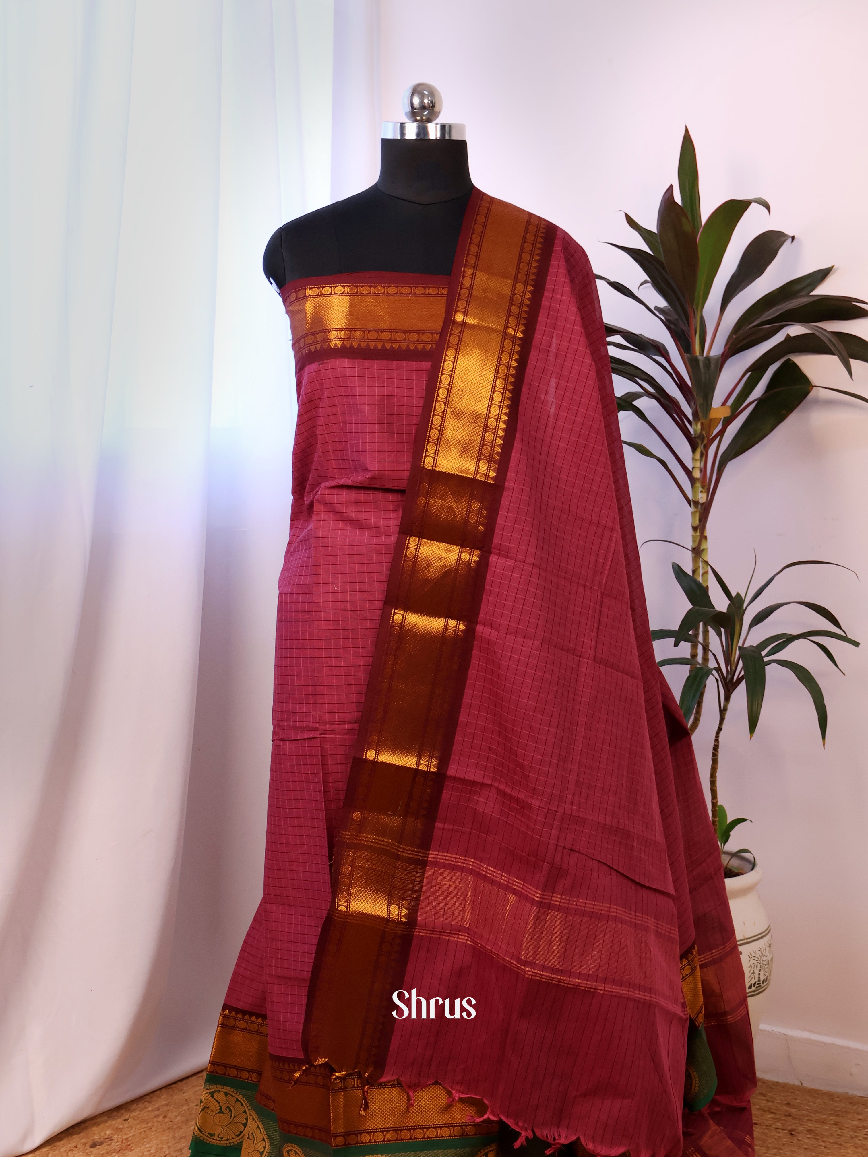 CJS18270- chettinad top & dupatta combo - Shop on Shrus.com