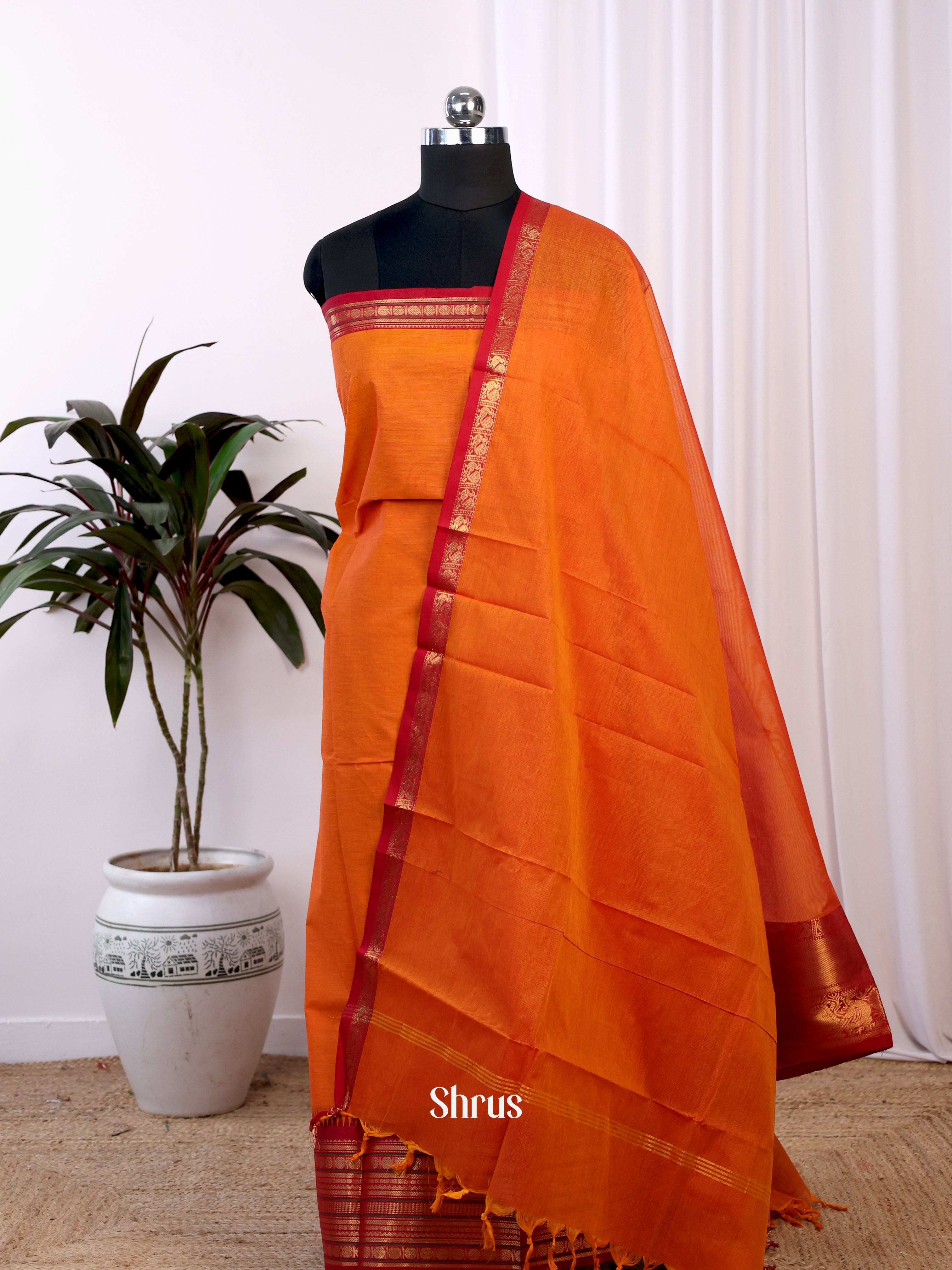 CJS18275 - chettinad top & dupatta combo - Shop on Shrus.com
