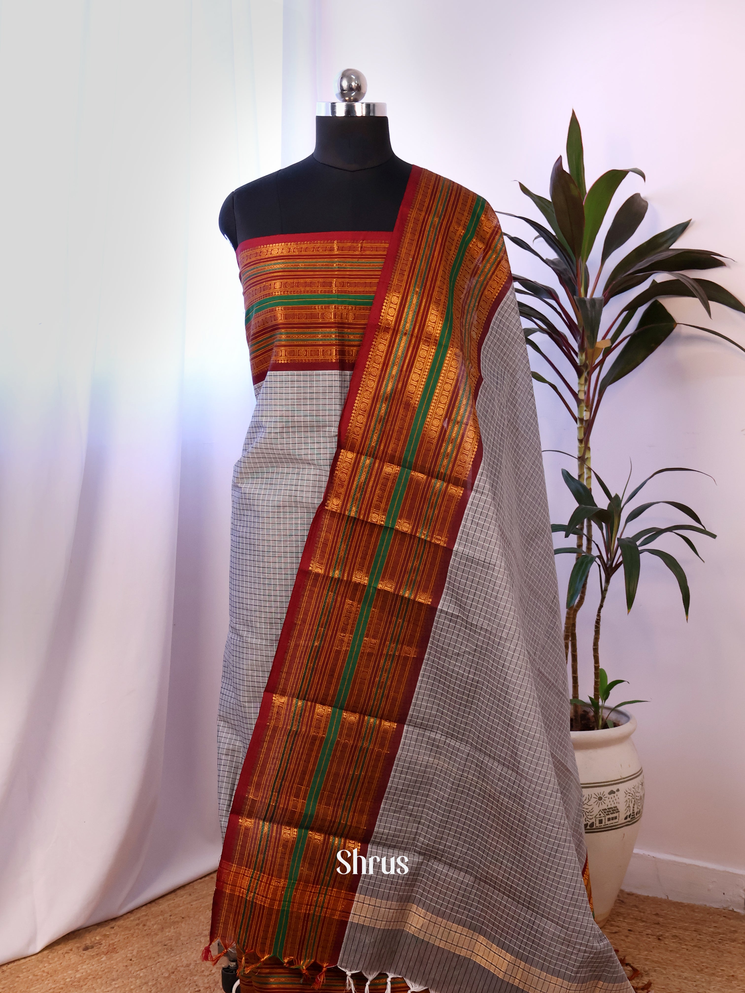 CJS18295 - chettinad top & dupatta combo - Shop on Shrus.com