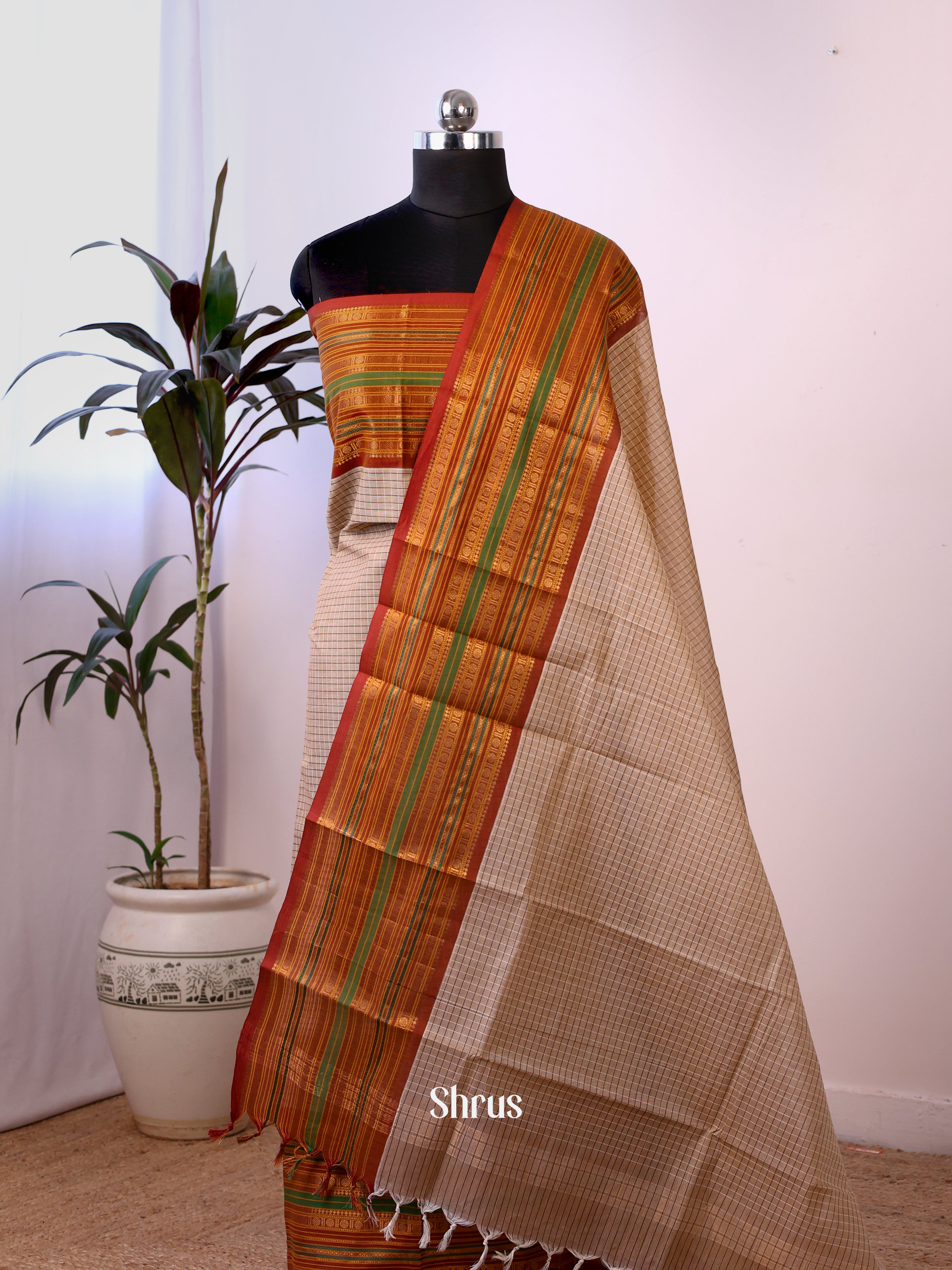 CJS18296 - chettinad top & dupatta combo - Shop on Shrus.com
