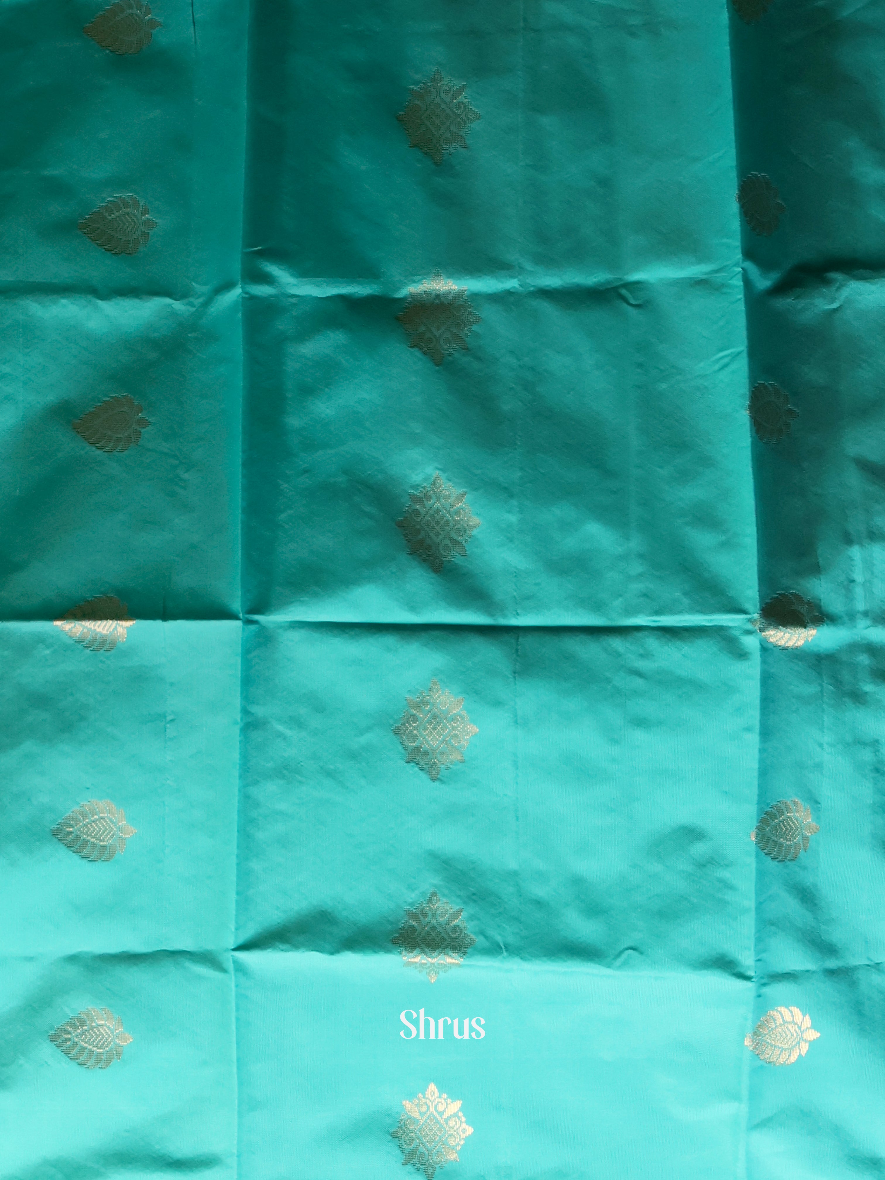 Teal & Gold- semi softsilk salwar - Shop on Shrus.com
