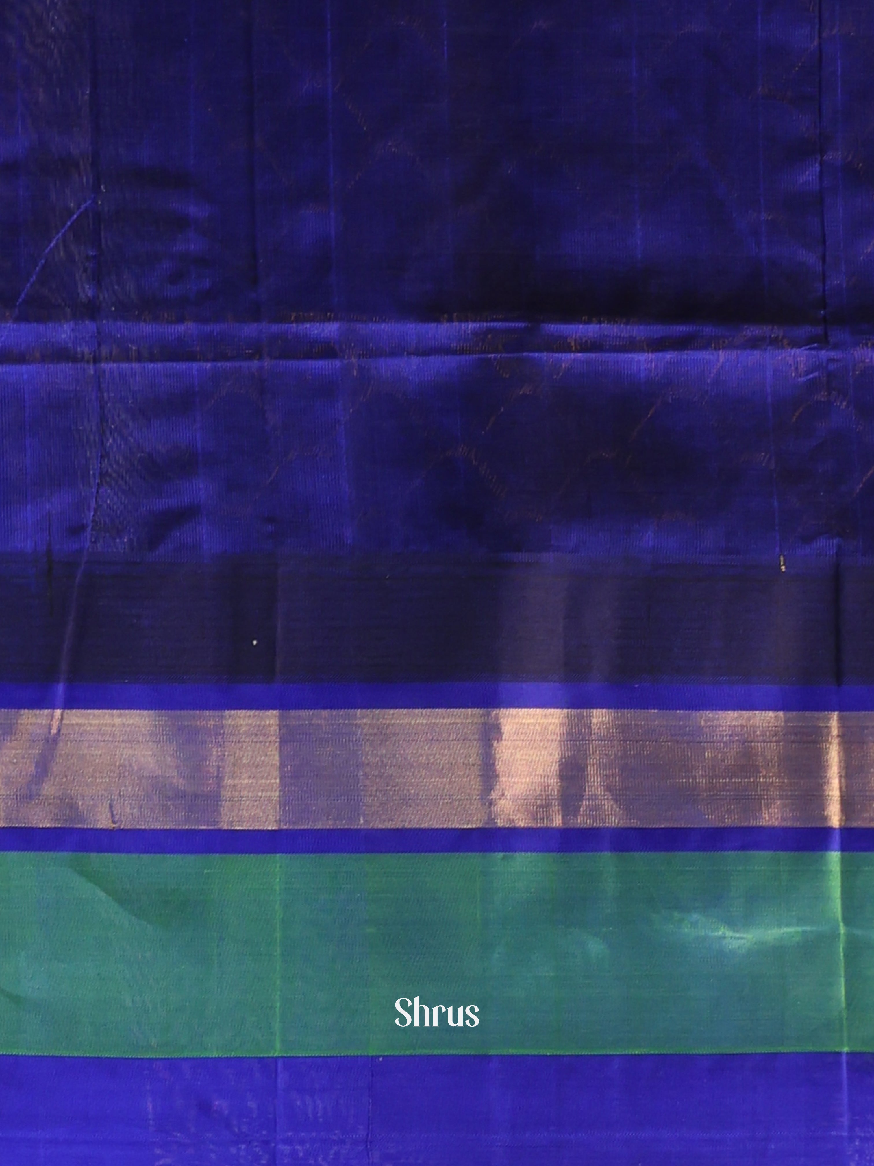 Pink & Blue - Silk Cotton Saree - Shop on Shrus.com