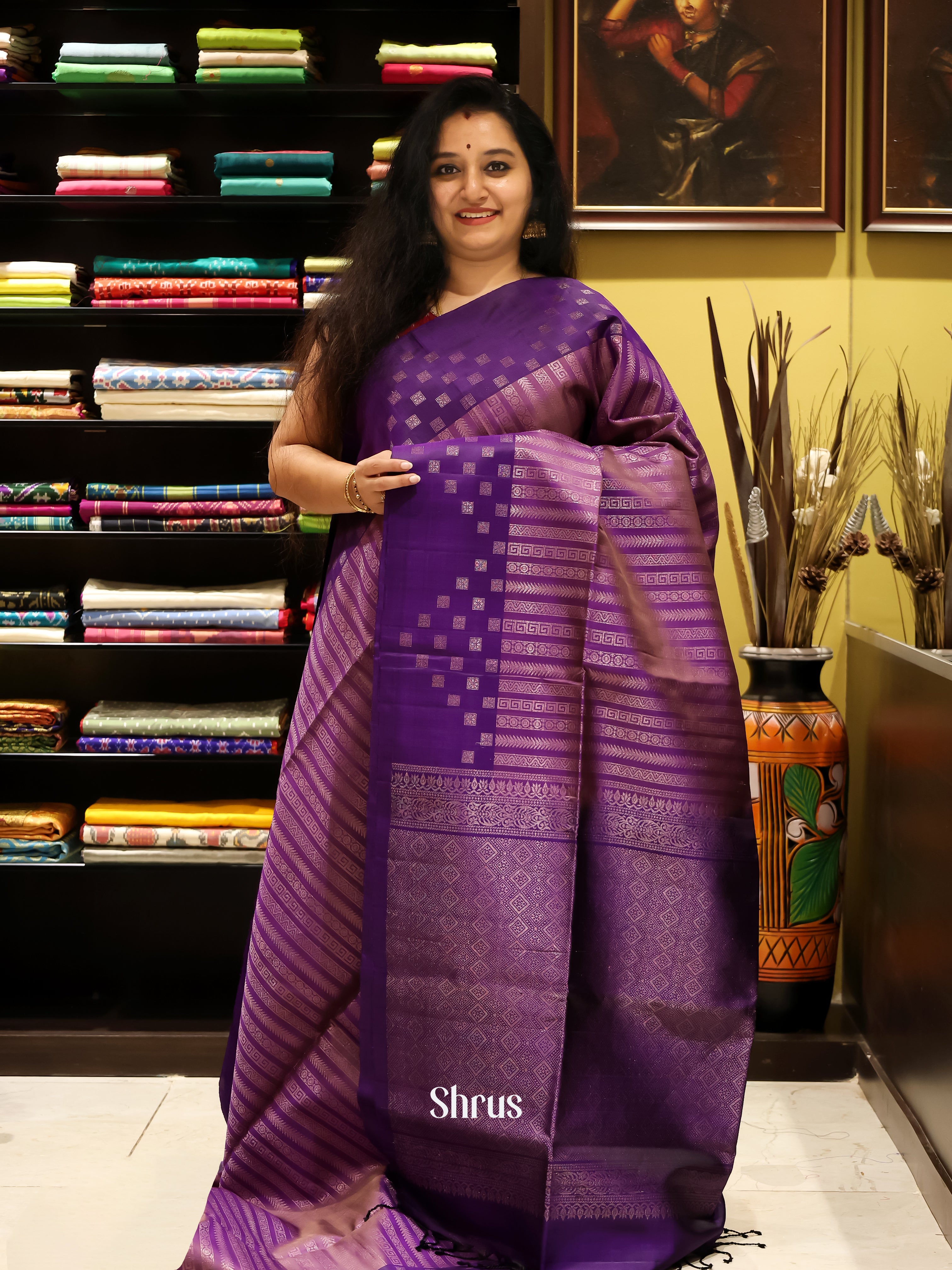 CJS21121 - Soft silk Saree - Shop on Shrus.com
