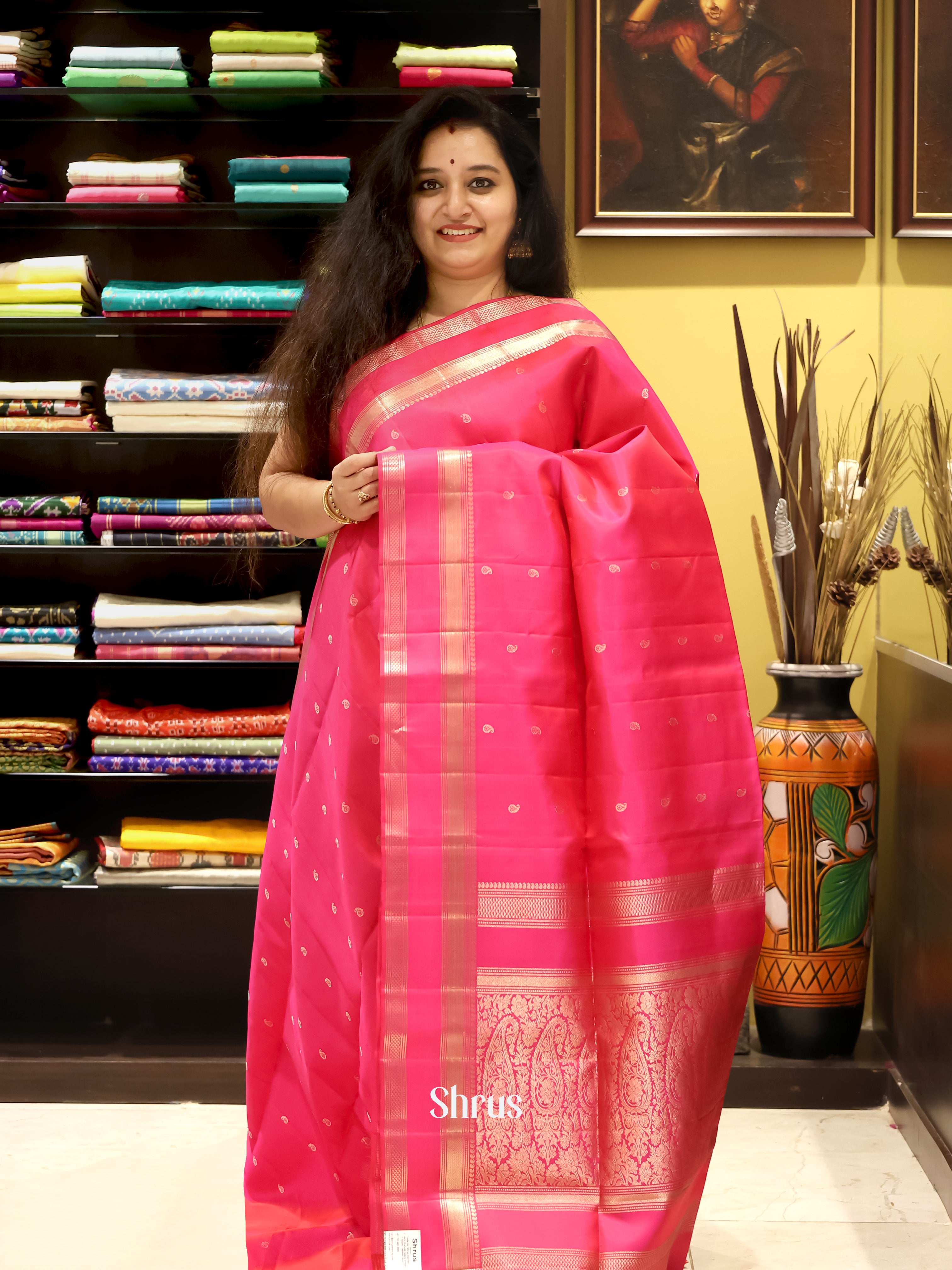 Pink(Single Tone) - Soft Silk Saree - Shop on Shrus.com