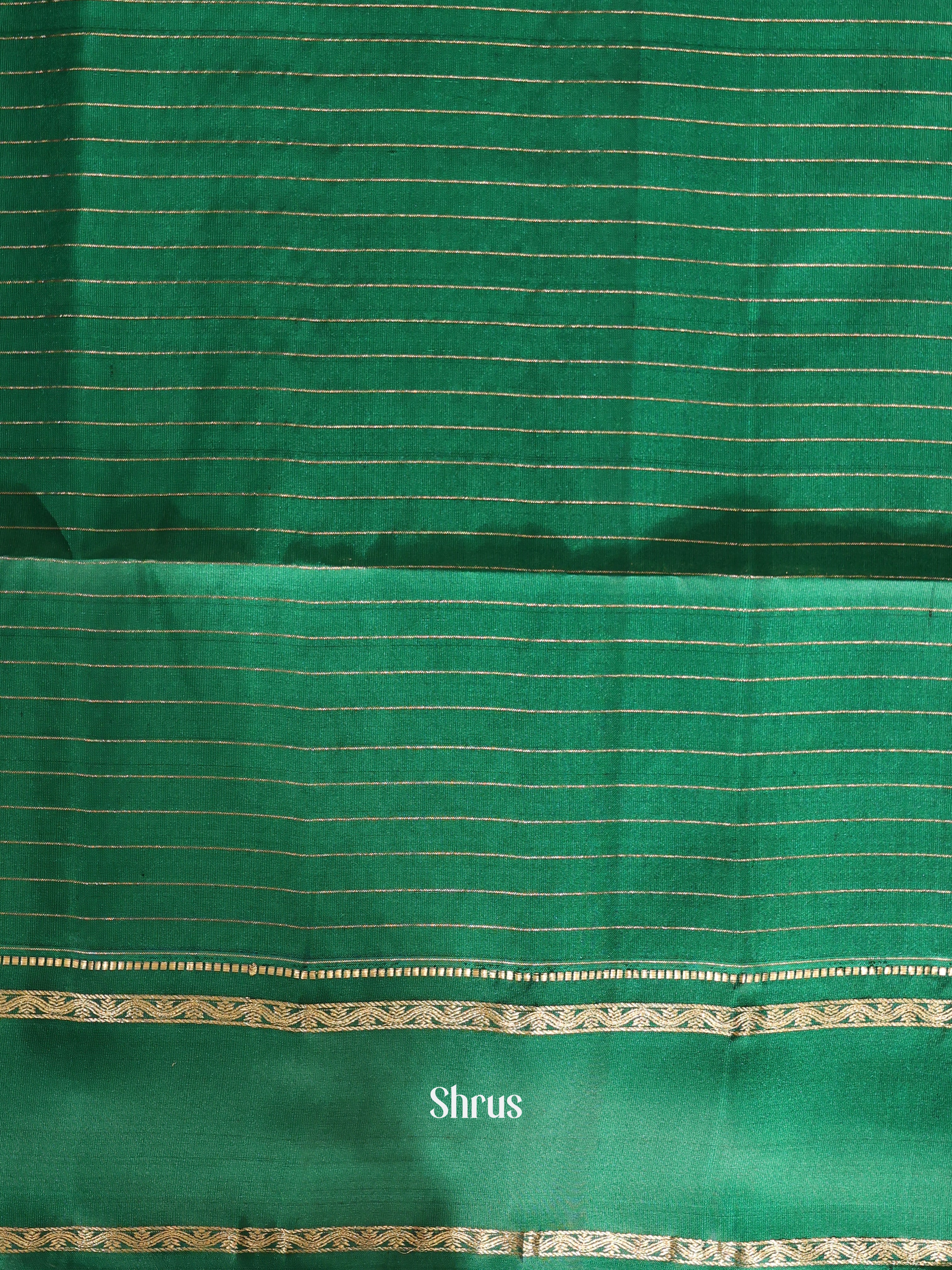 Mint Green & Green- Soft silk Saree - Shop on Shrus.com