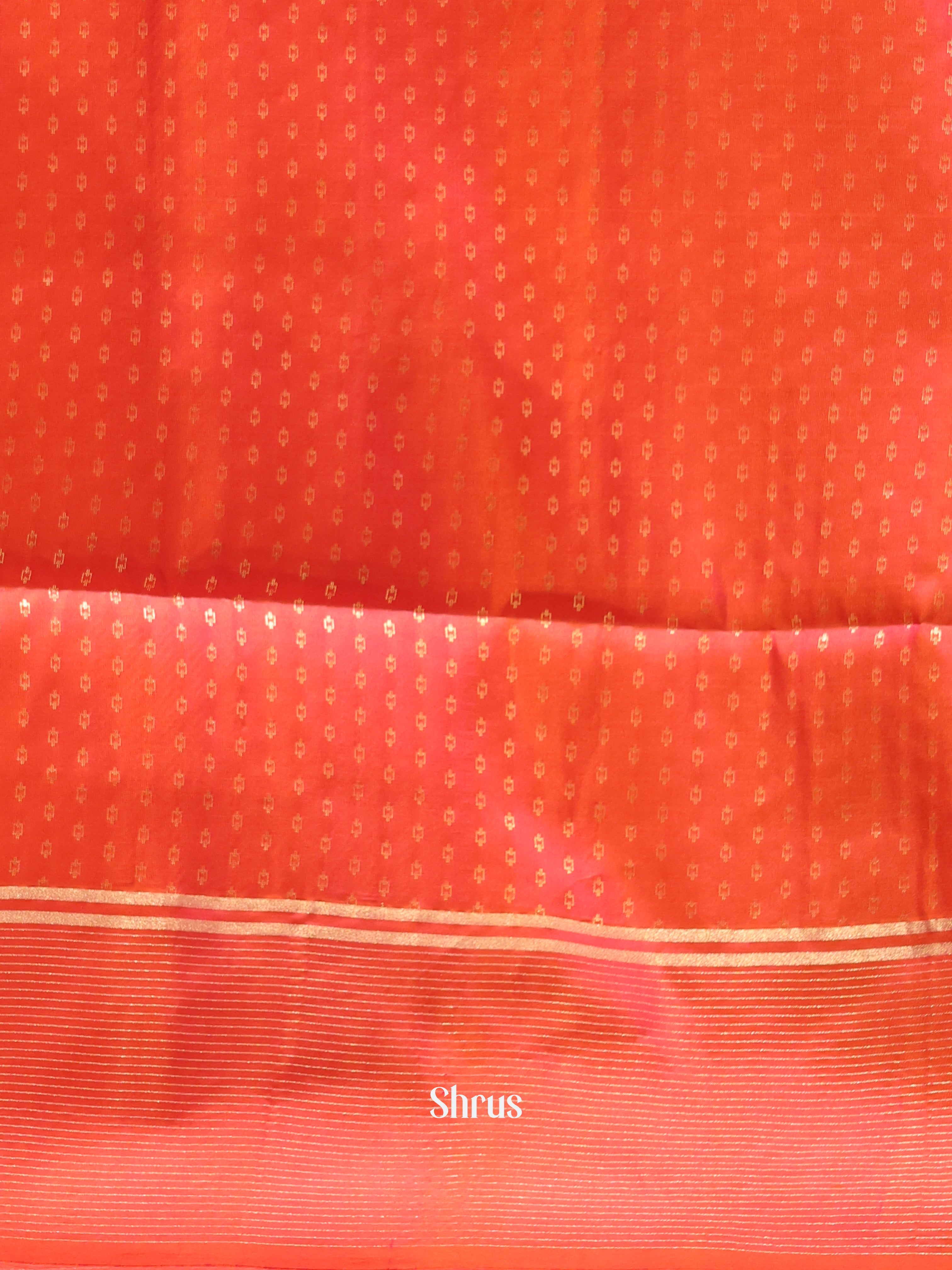 Green & Orangish Pink - Soft silk Saree - Shop on Shrus.com
