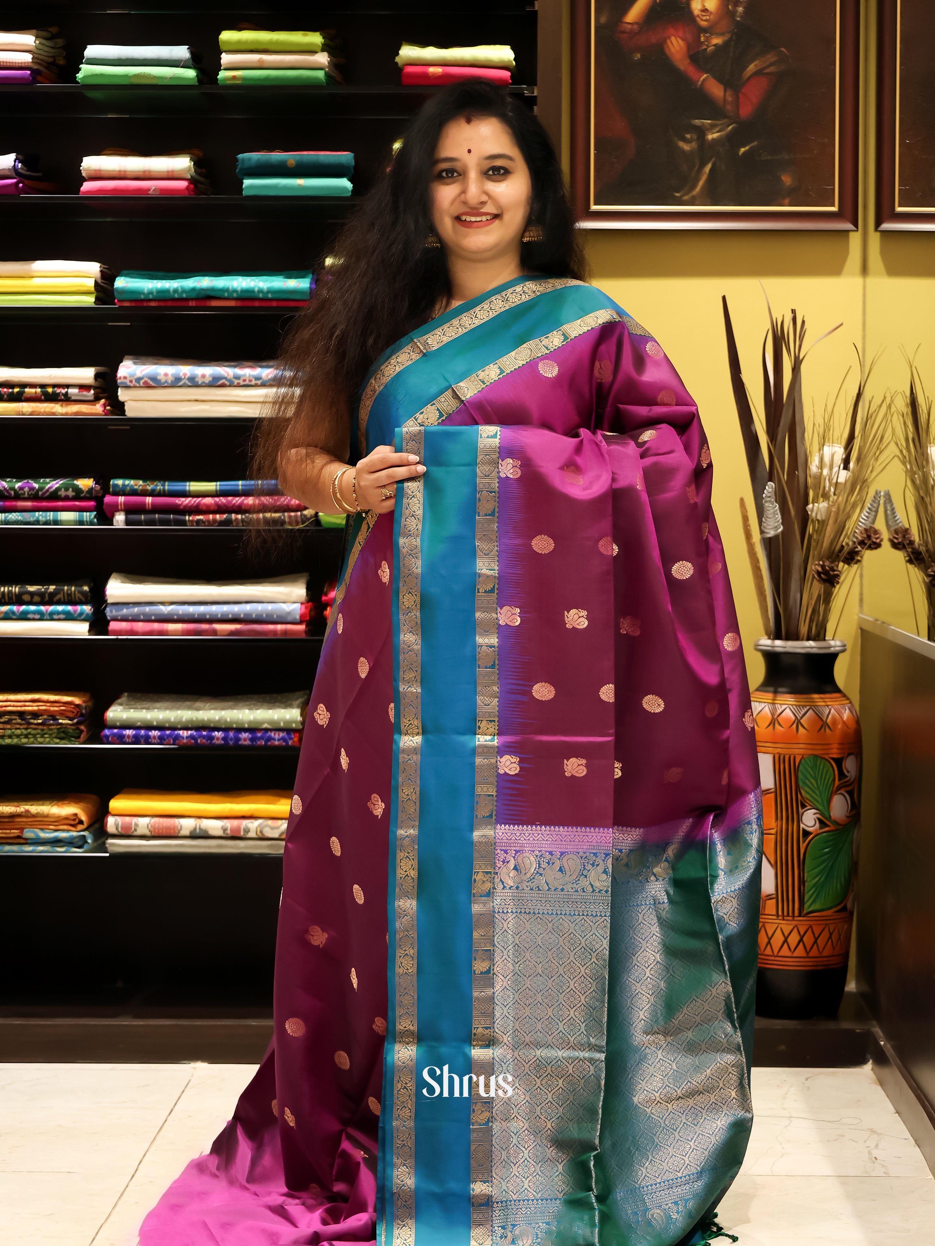 CJS21153 - Soft silk Saree - Shop on Shrus.com