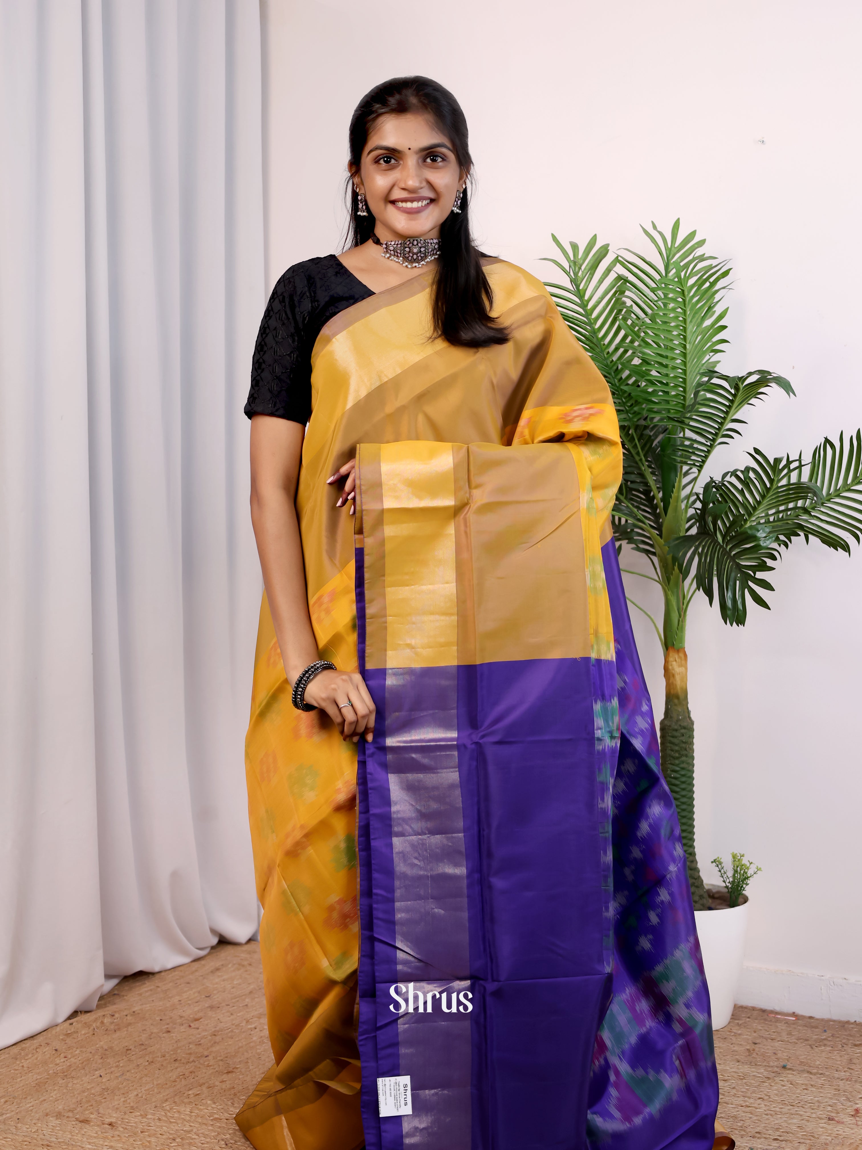 Mustard & Violet - Semi uppada Saree - Shop on Shrus.com