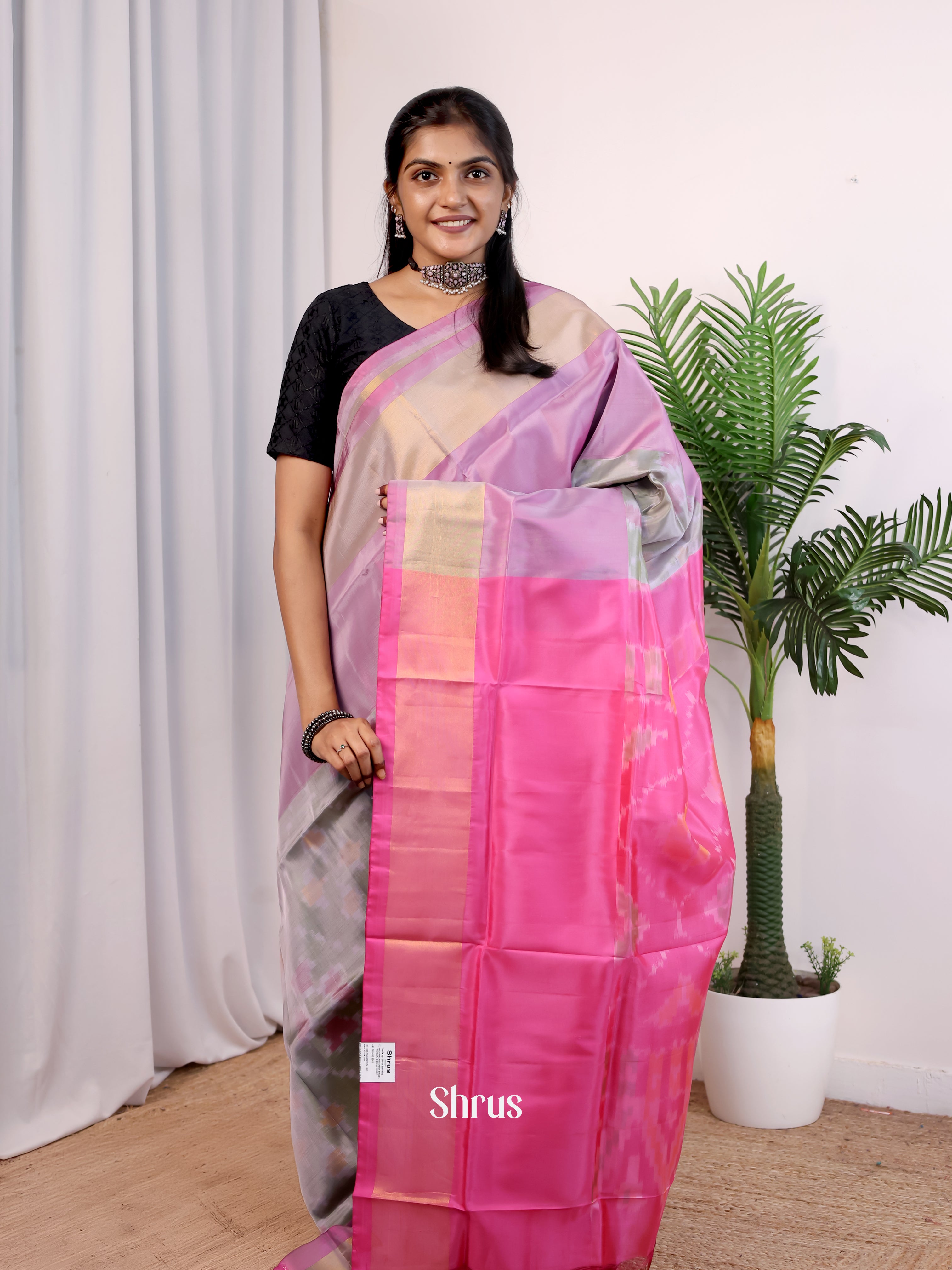 Lavender & Pink - Semi uppada Saree - Shop on Shrus.com