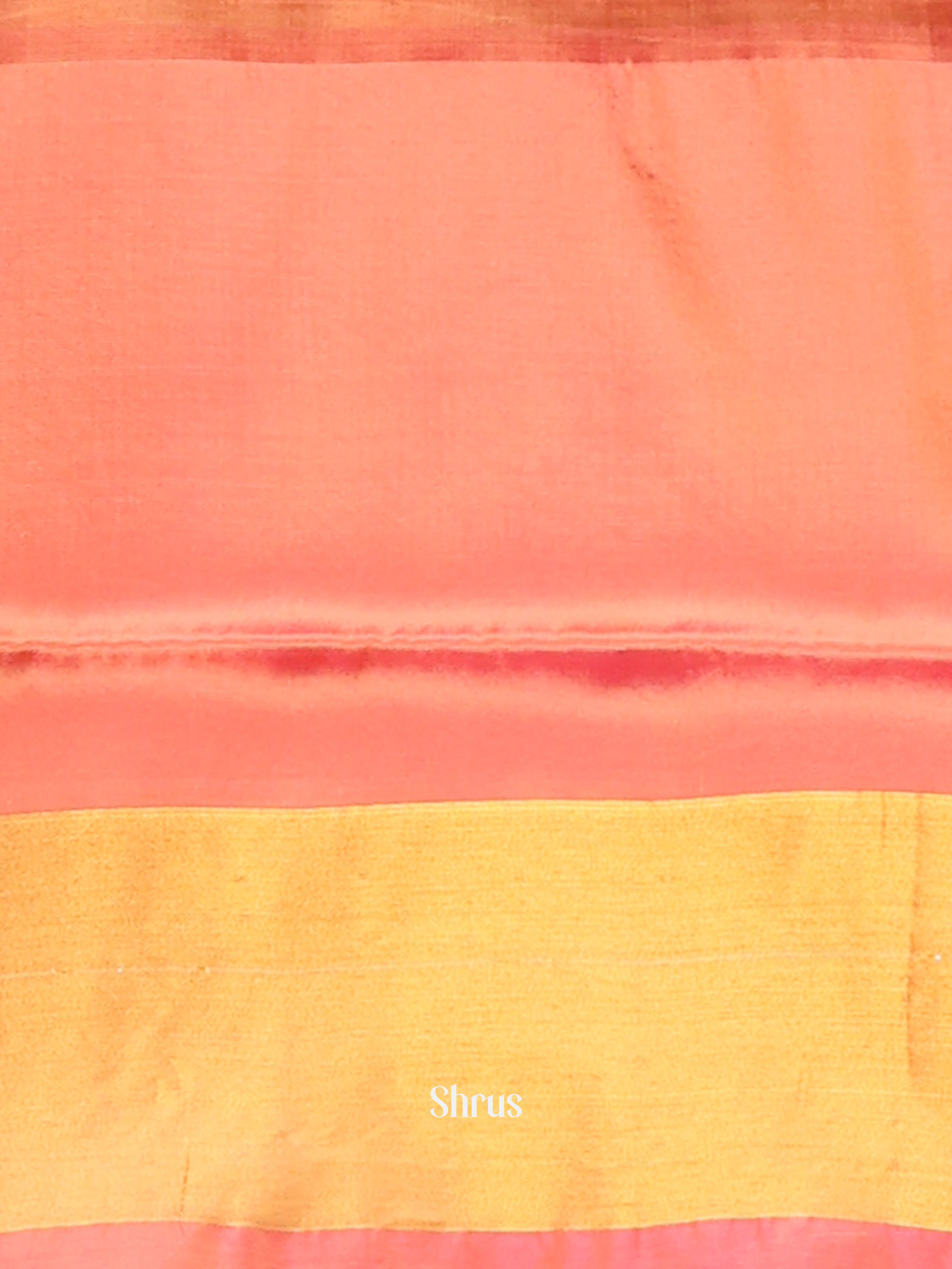 Lite Green & Orange - Semi uppada Saree - Shop on Shrus.com