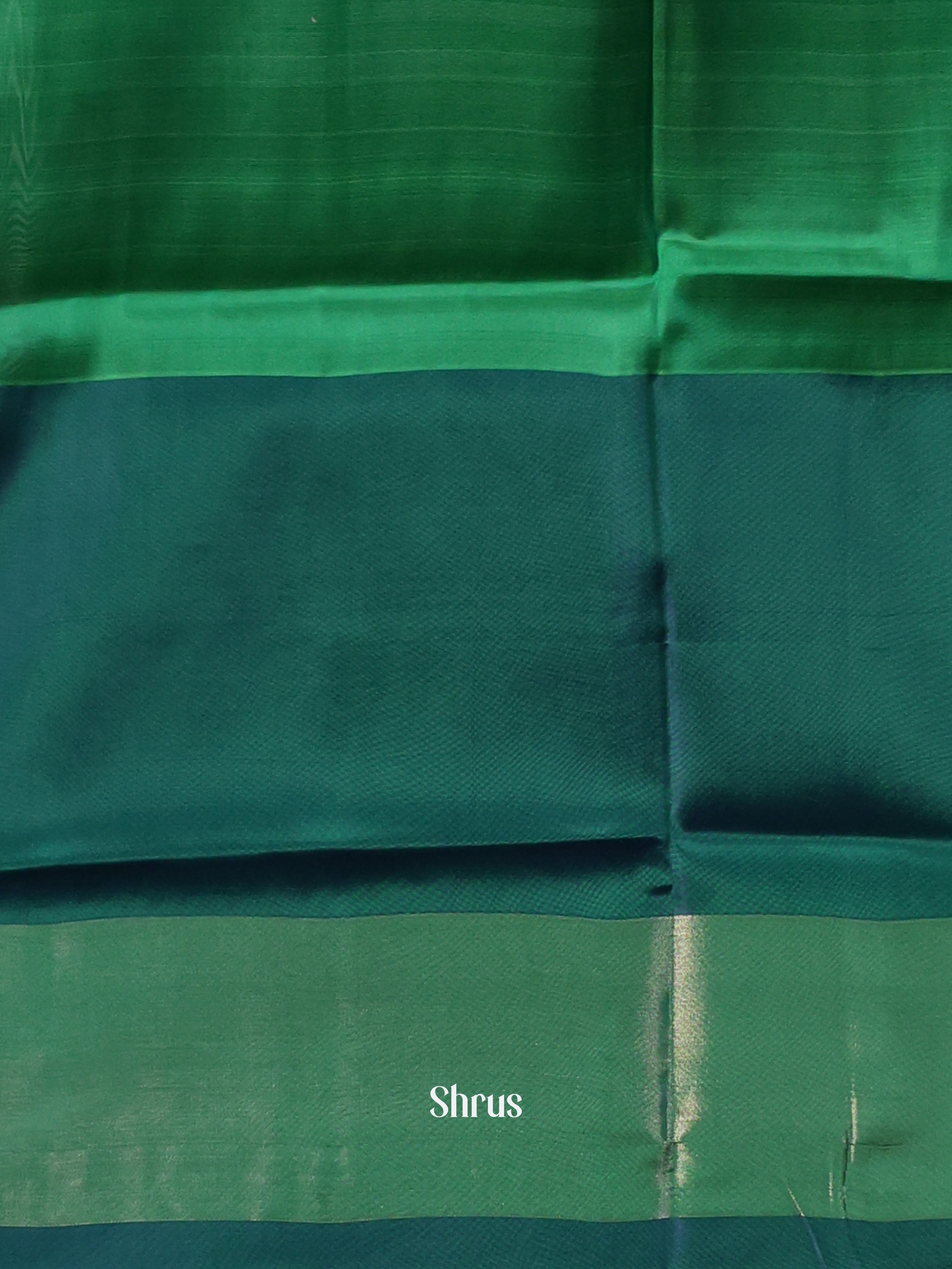 Black & Green - Semi uppada Saree - Shop on Shrus.com