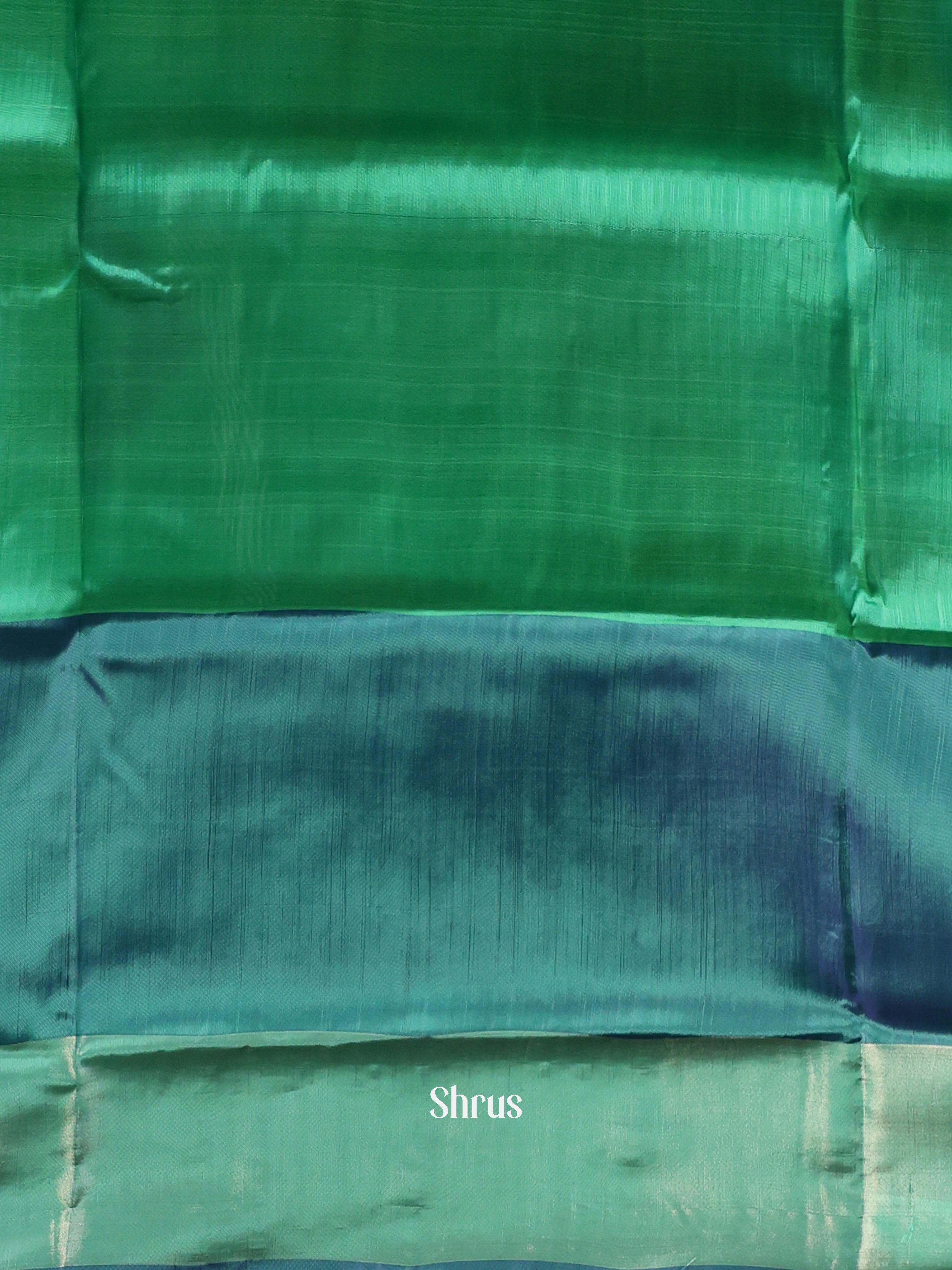 Black & Green - Semi uppada Saree - Shop on Shrus.com