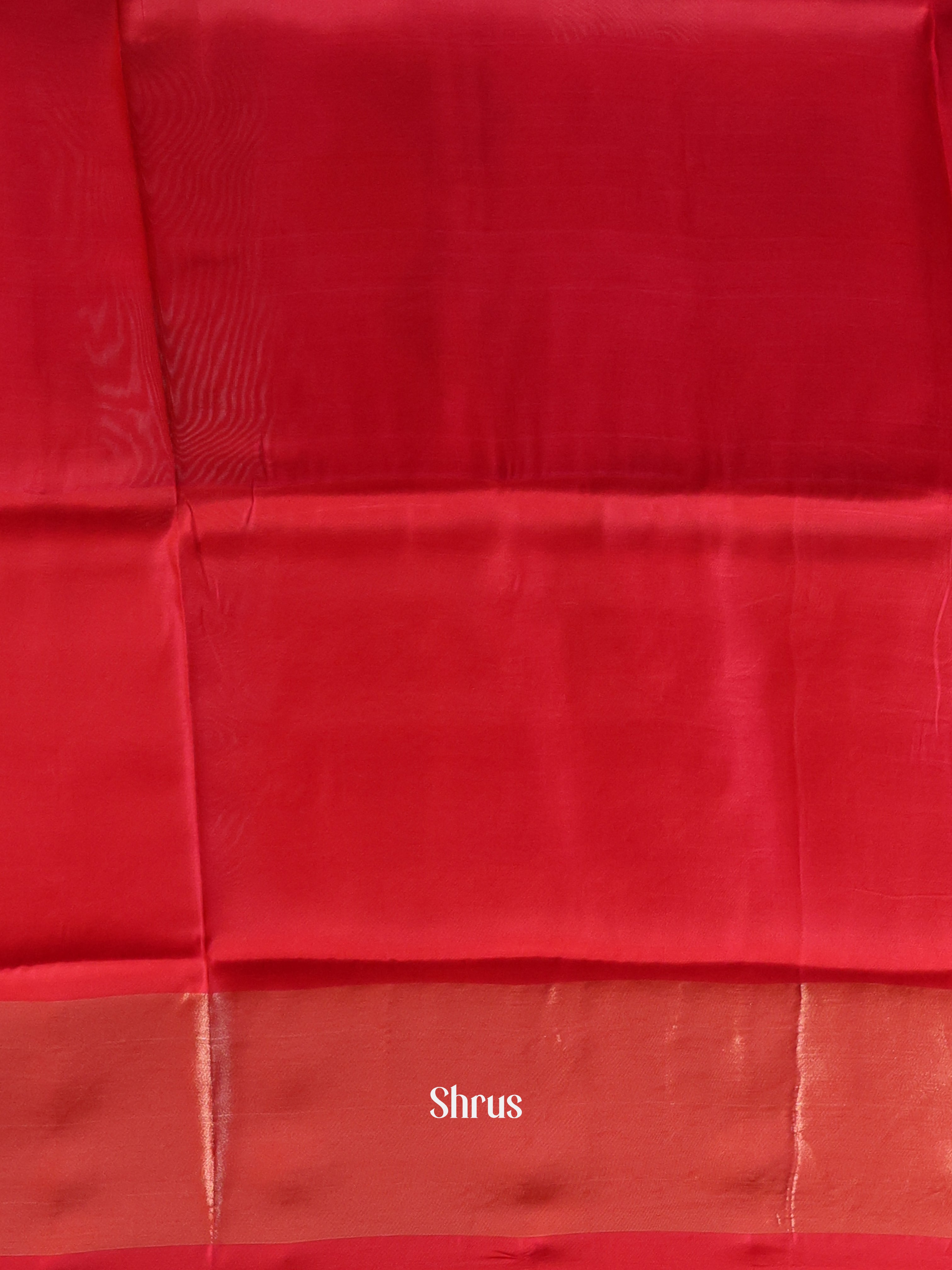Green& Red - Semi uppada Saree - Shop on Shrus.com