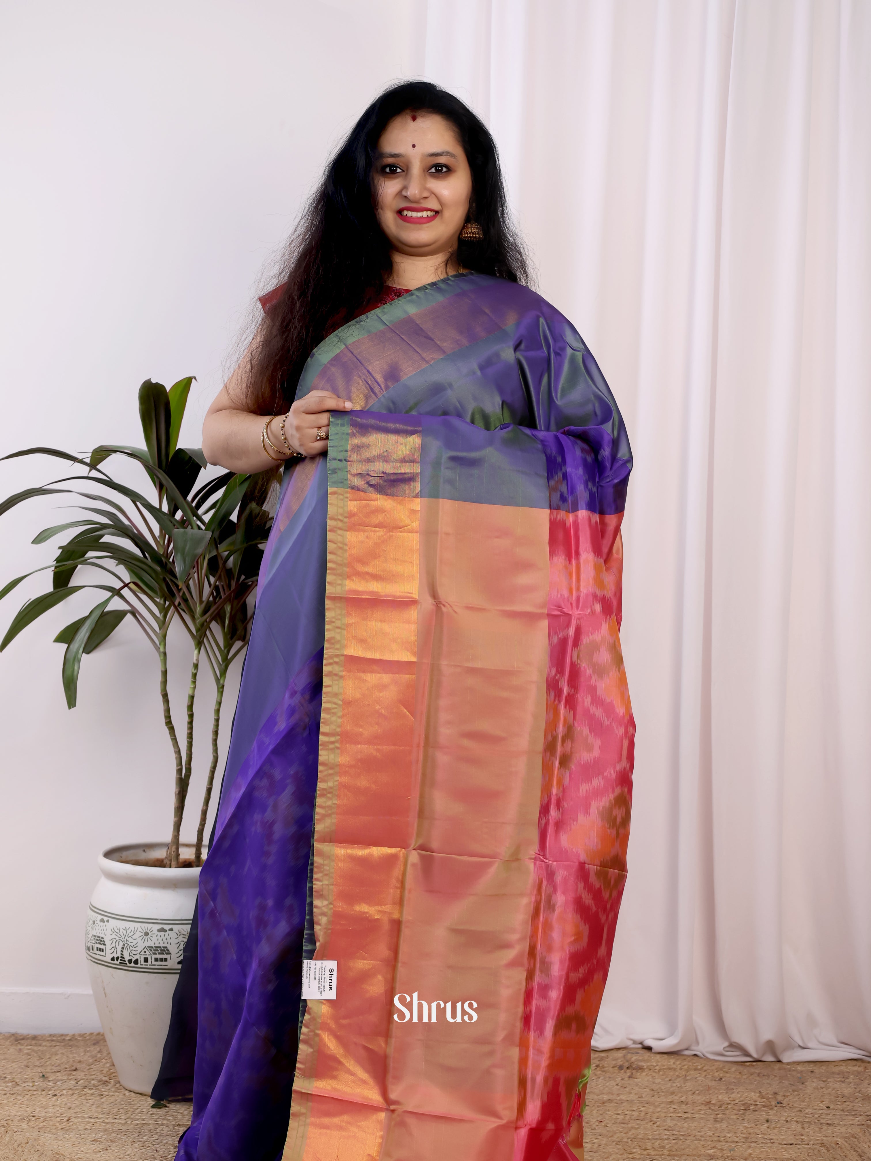 Violet & Pink - Semi uppada Saree - Shop on Shrus.com
