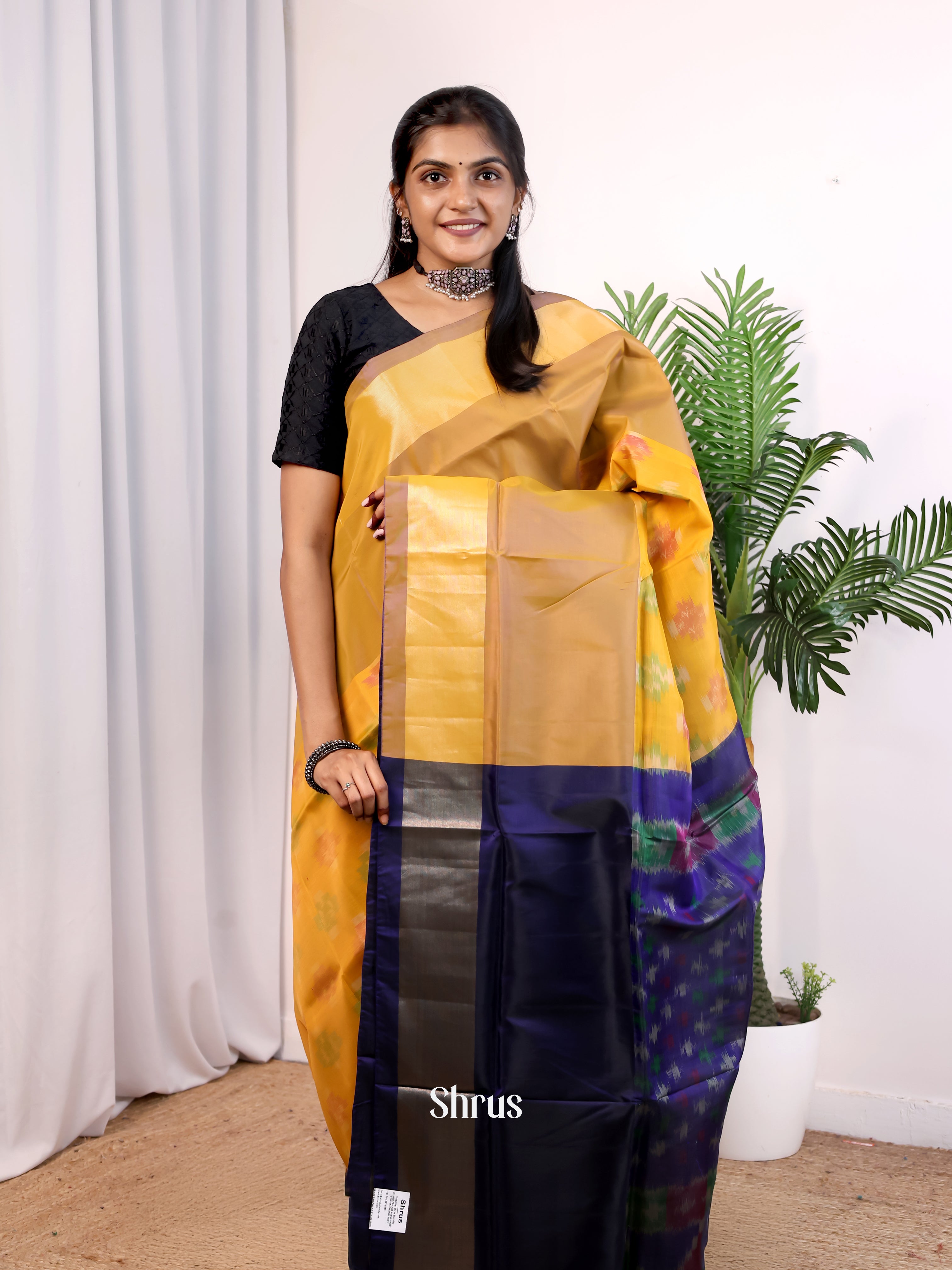 Mustard & Violet - Semi uppada Saree - Shop on Shrus.com