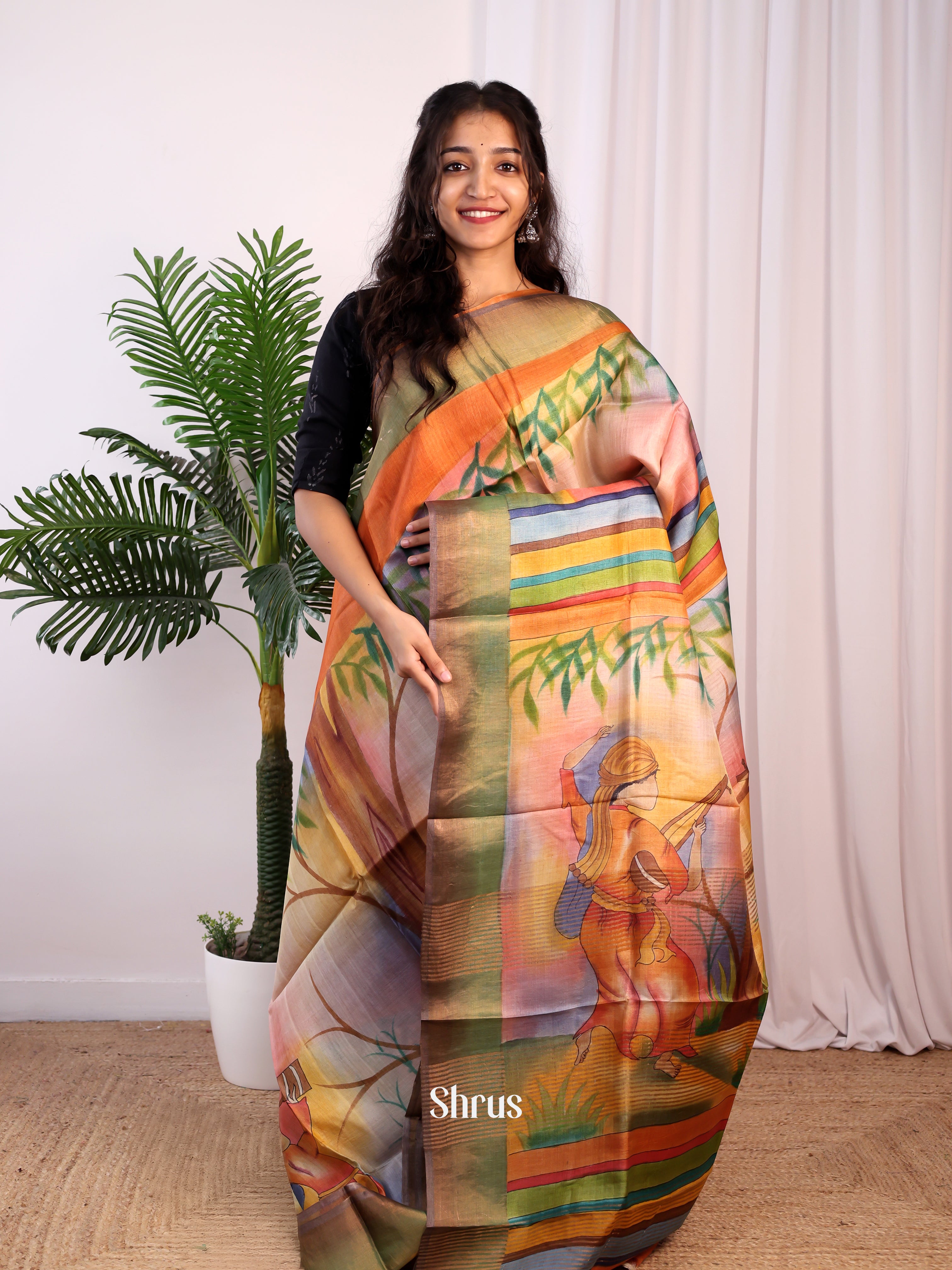 CJS22012 - Tussar Saree - Shop on Shrus.com