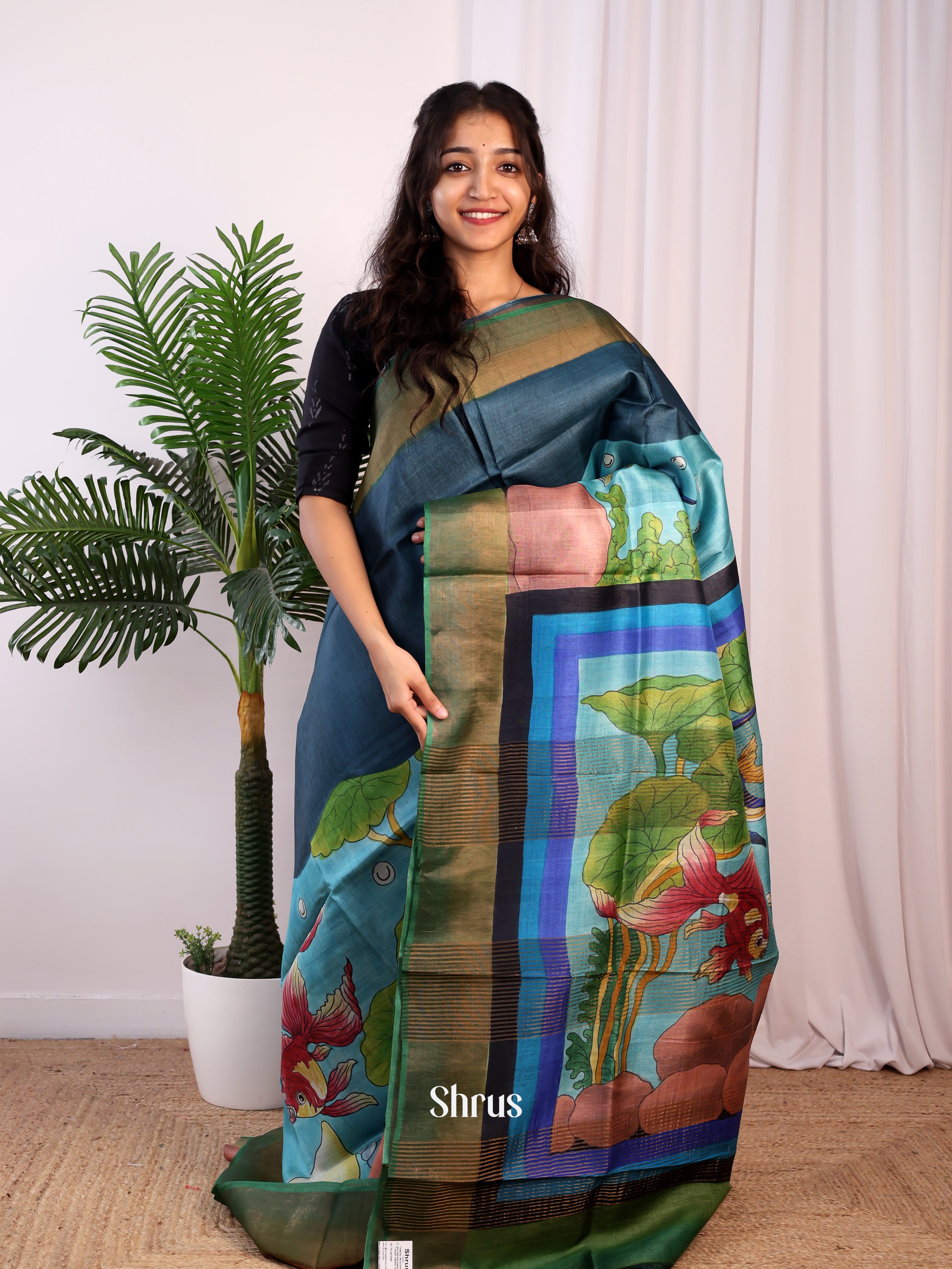 CJS22022 - Tussar Saree - Shop on Shrus.com
