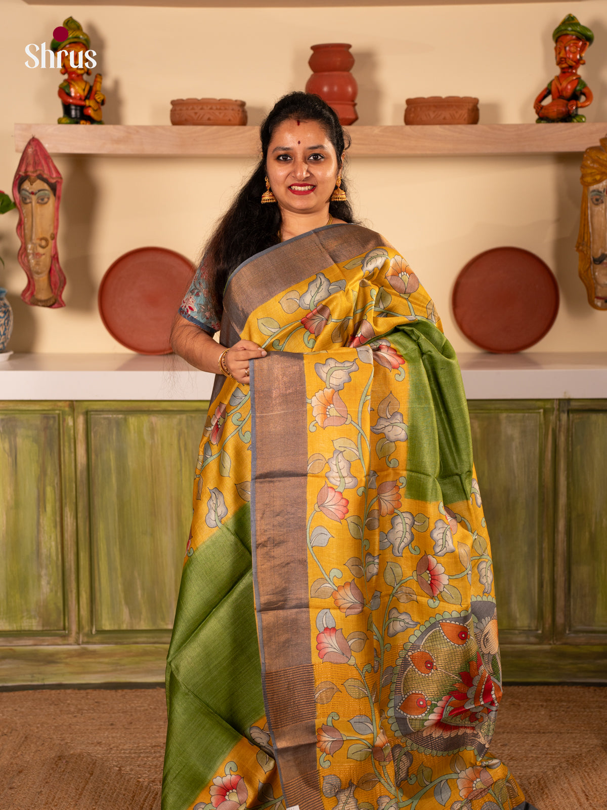 CJS22030 - Tussar Saree - Shop on Shrus.com