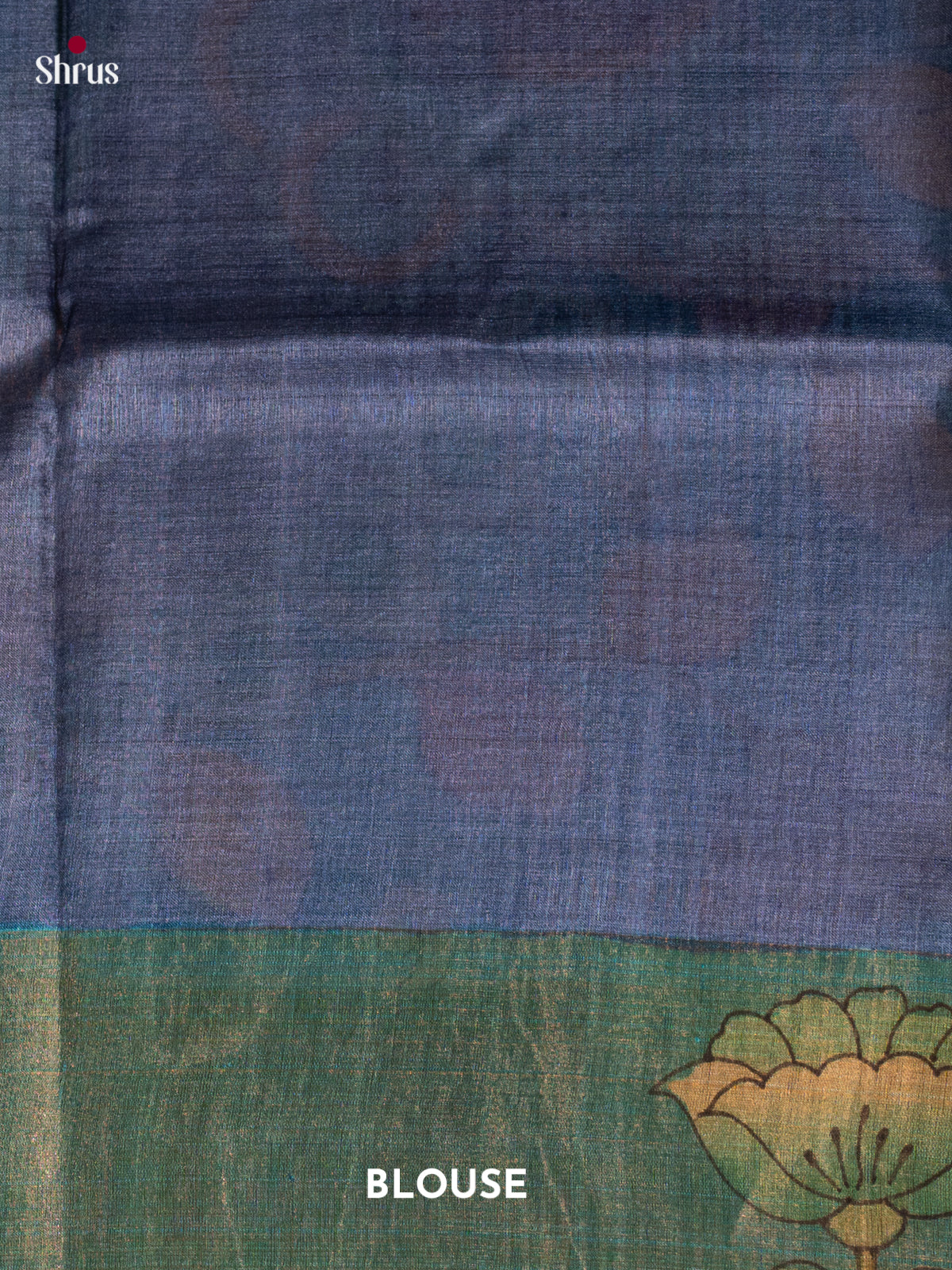 Dark Blue & Teal - Tussar Saree - Shop on Shrus.com