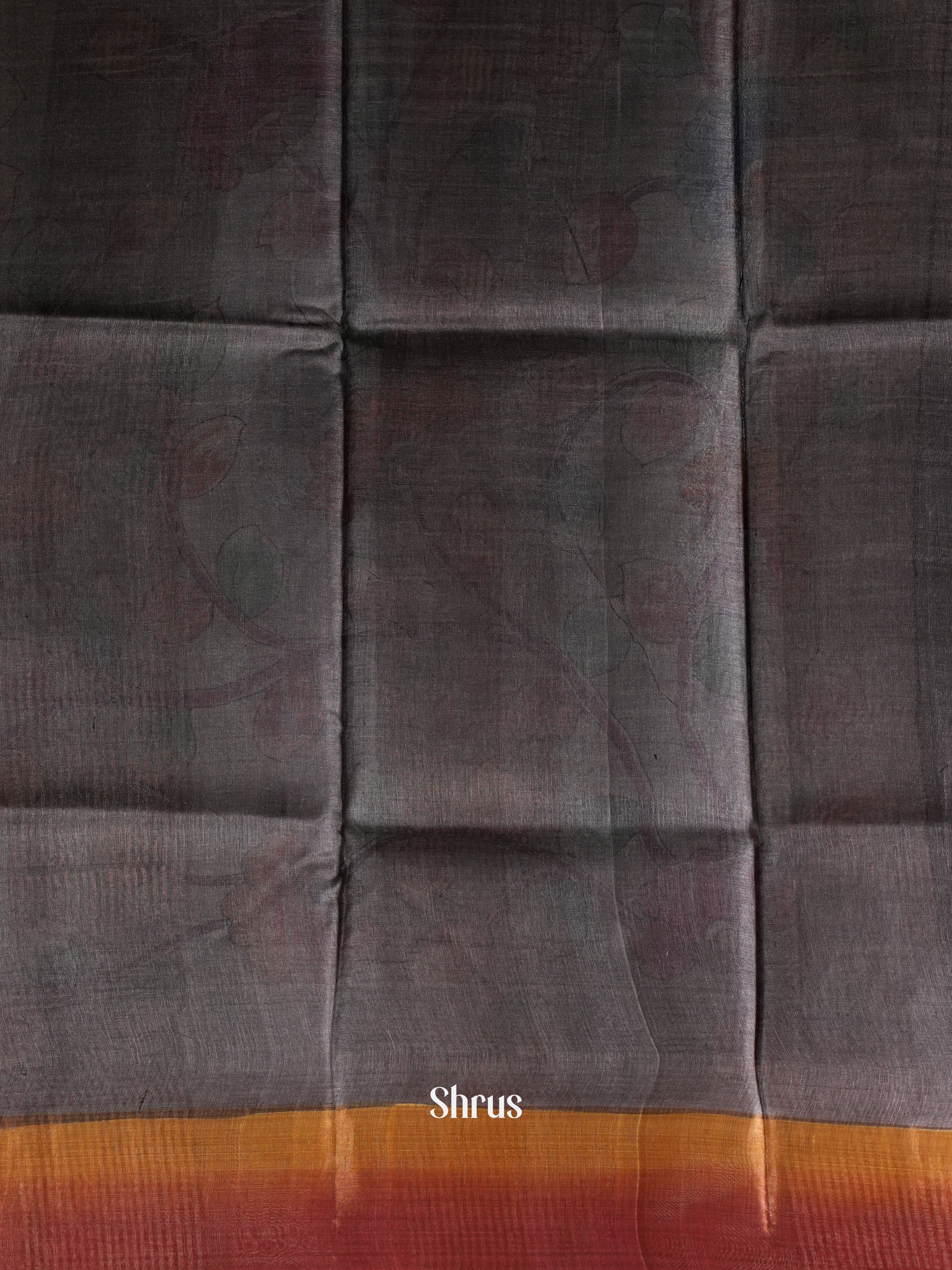 Black & Grey - Tussar Saree - Shop on Shrus.com