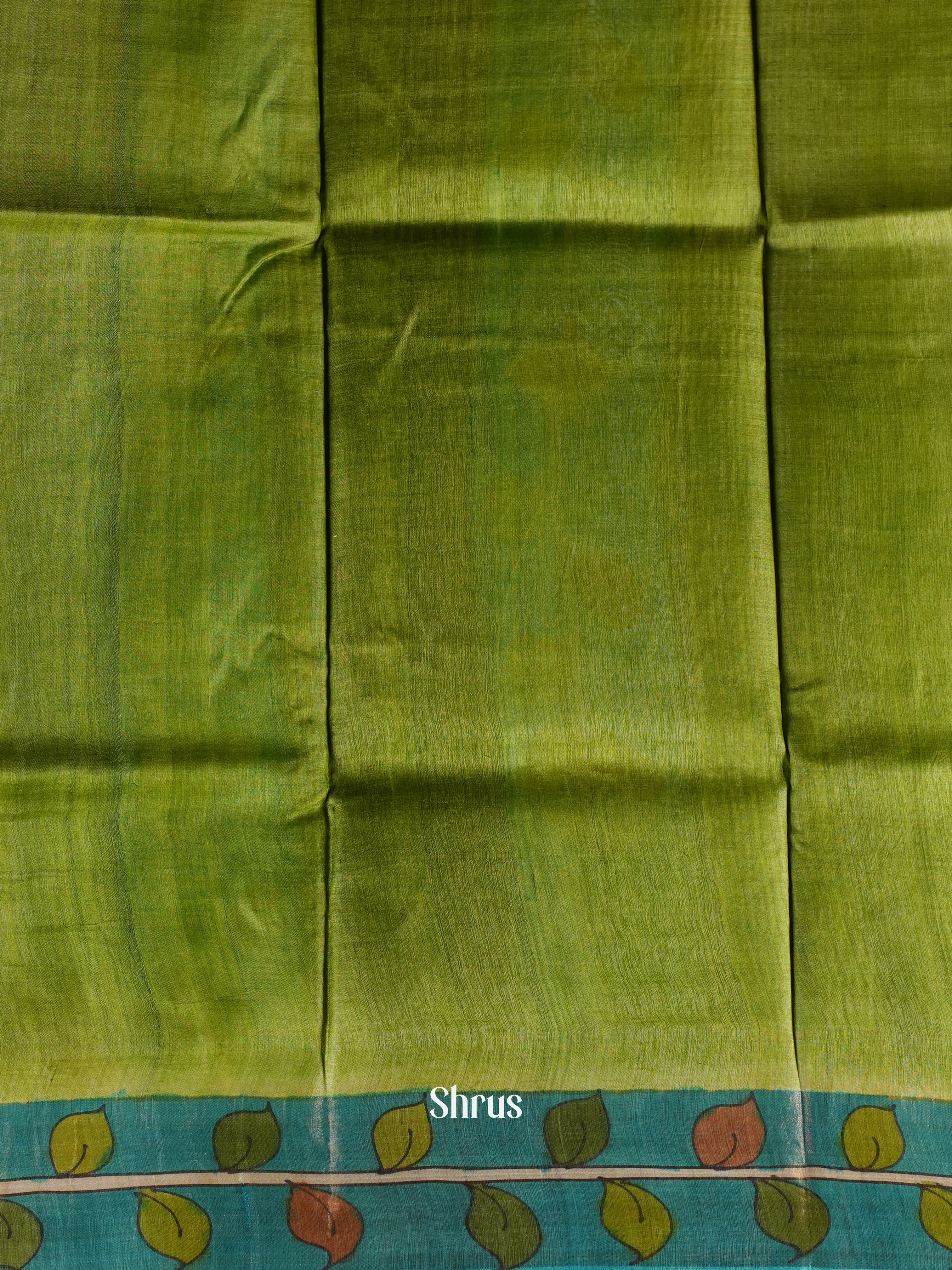 Leaf Green & Green - Tussar Saree - Shop on Shrus.com