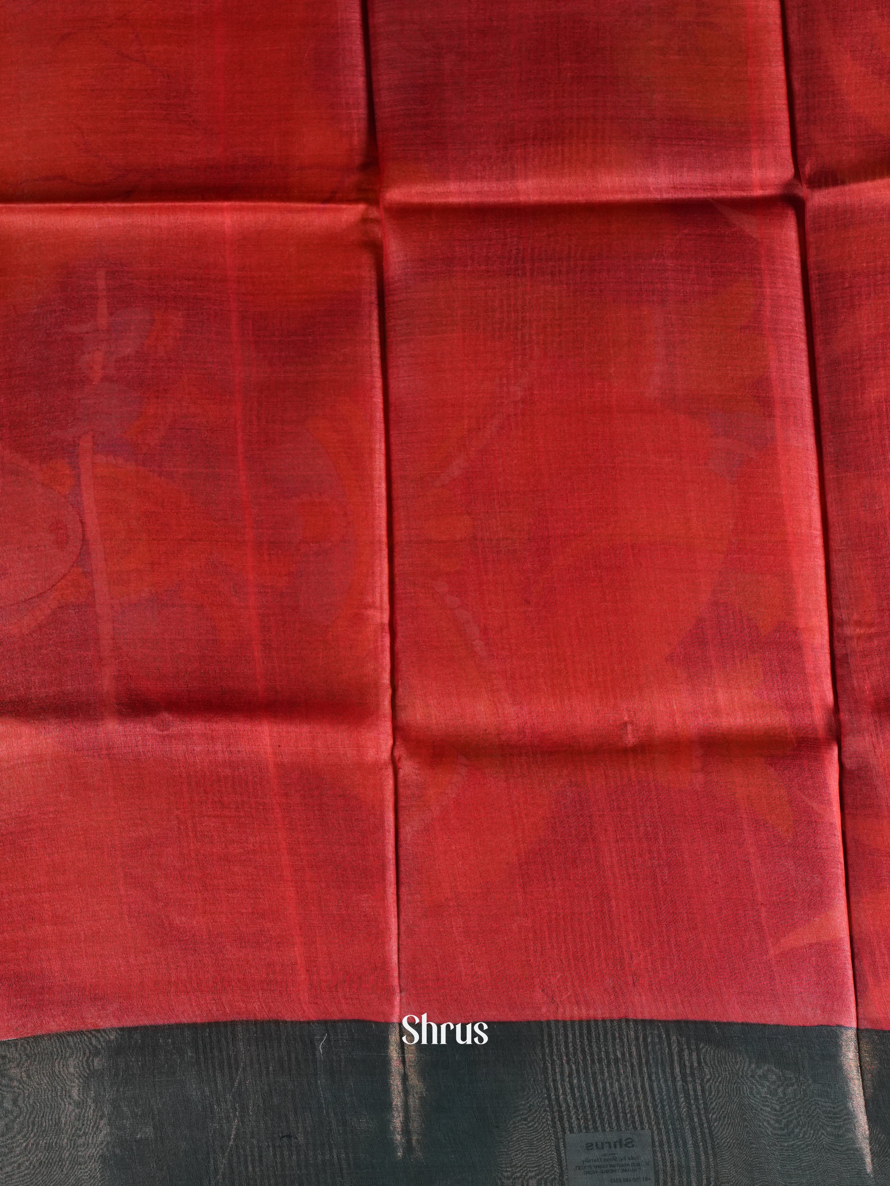 Red & Black - Tussar Saree - Shop on Shrus.com