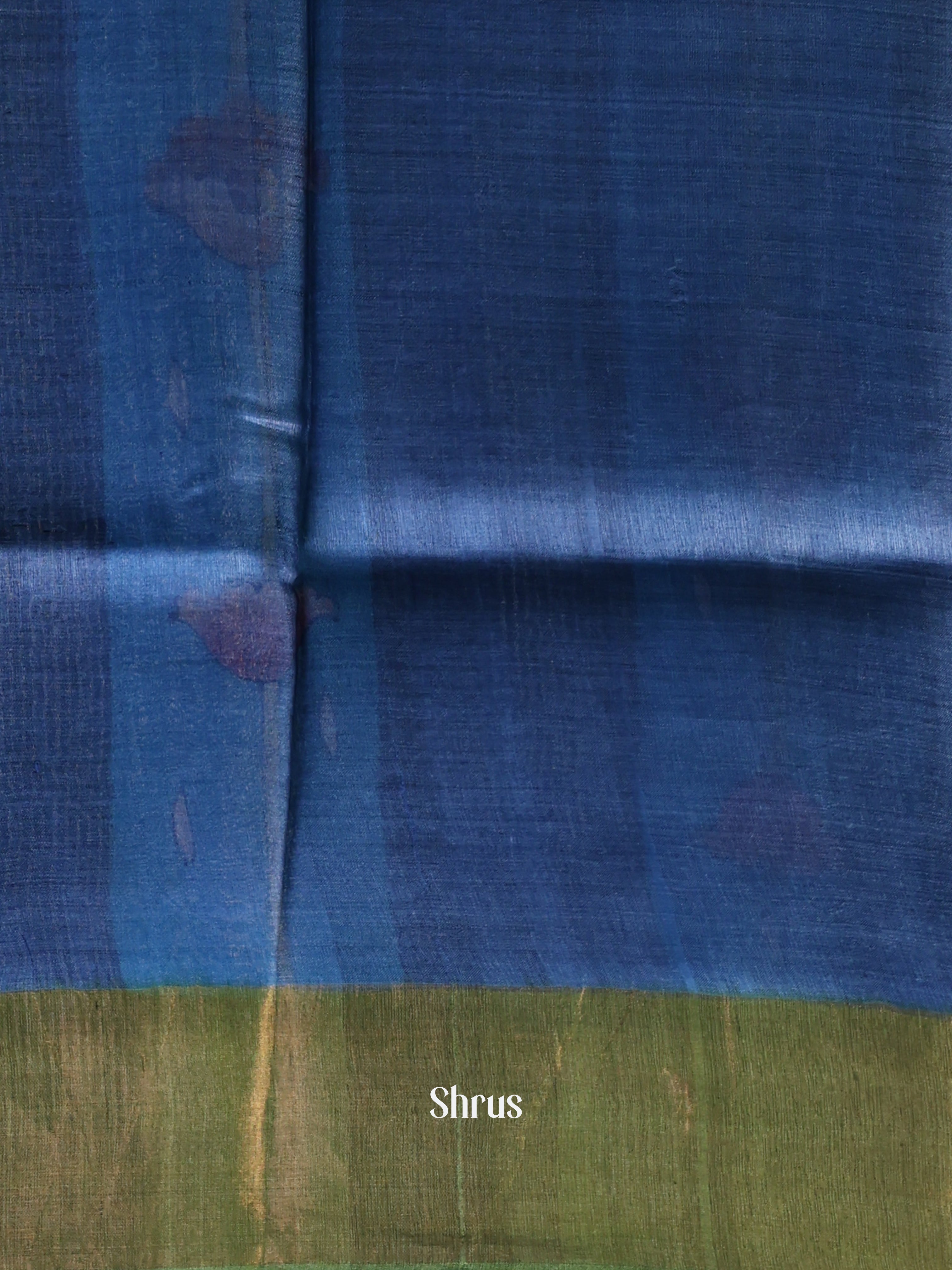 Blue & Green- Tussar Saree - Shop on Shrus.com