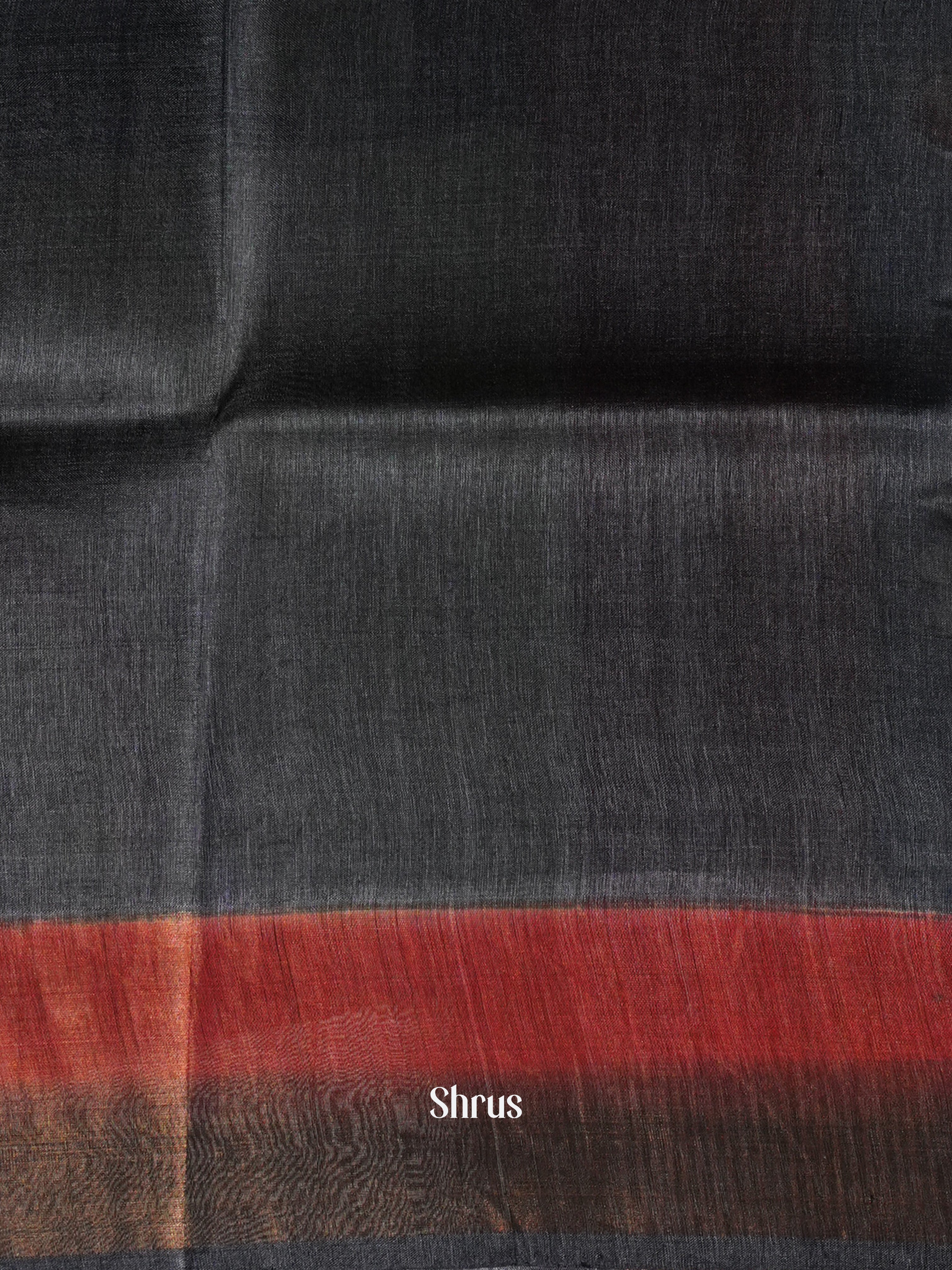 Black & Green- Tussar Silk Saree - Shop on Shrus.com