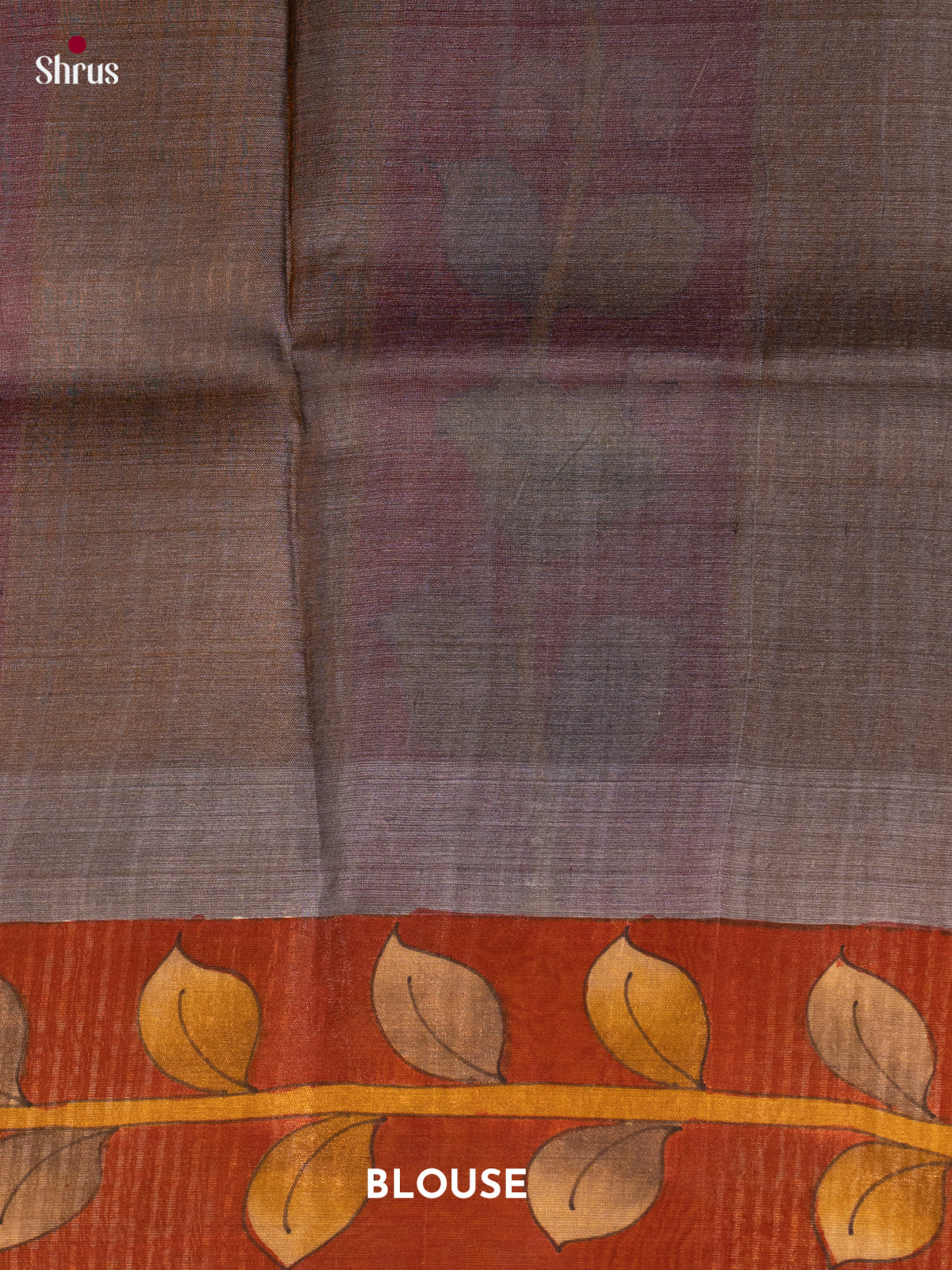 Grey & Red - Tussar Silk Saree - Shop on Shrus.com