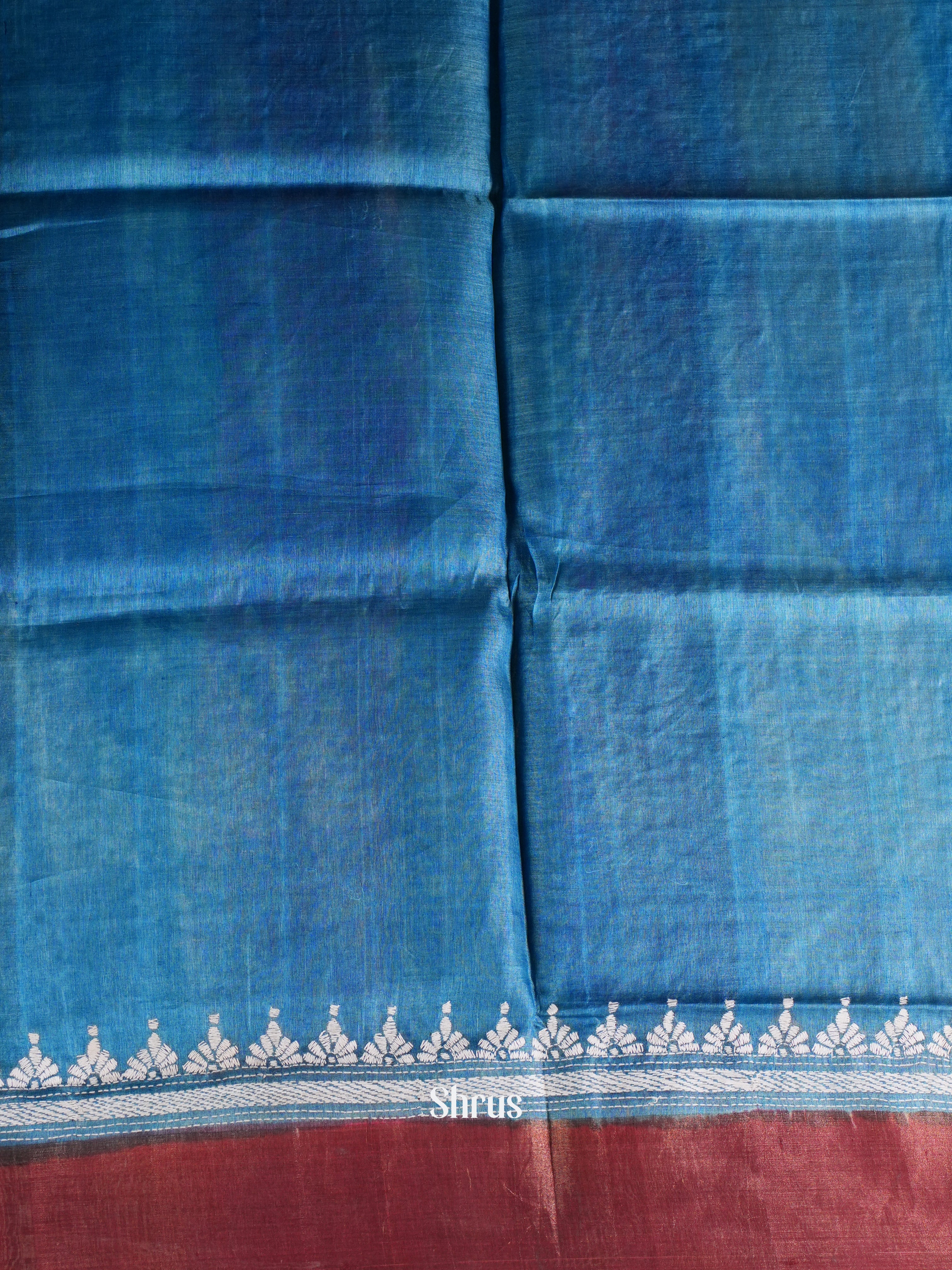Blue & Pink - Tussar Saree - Shop on Shrus.com