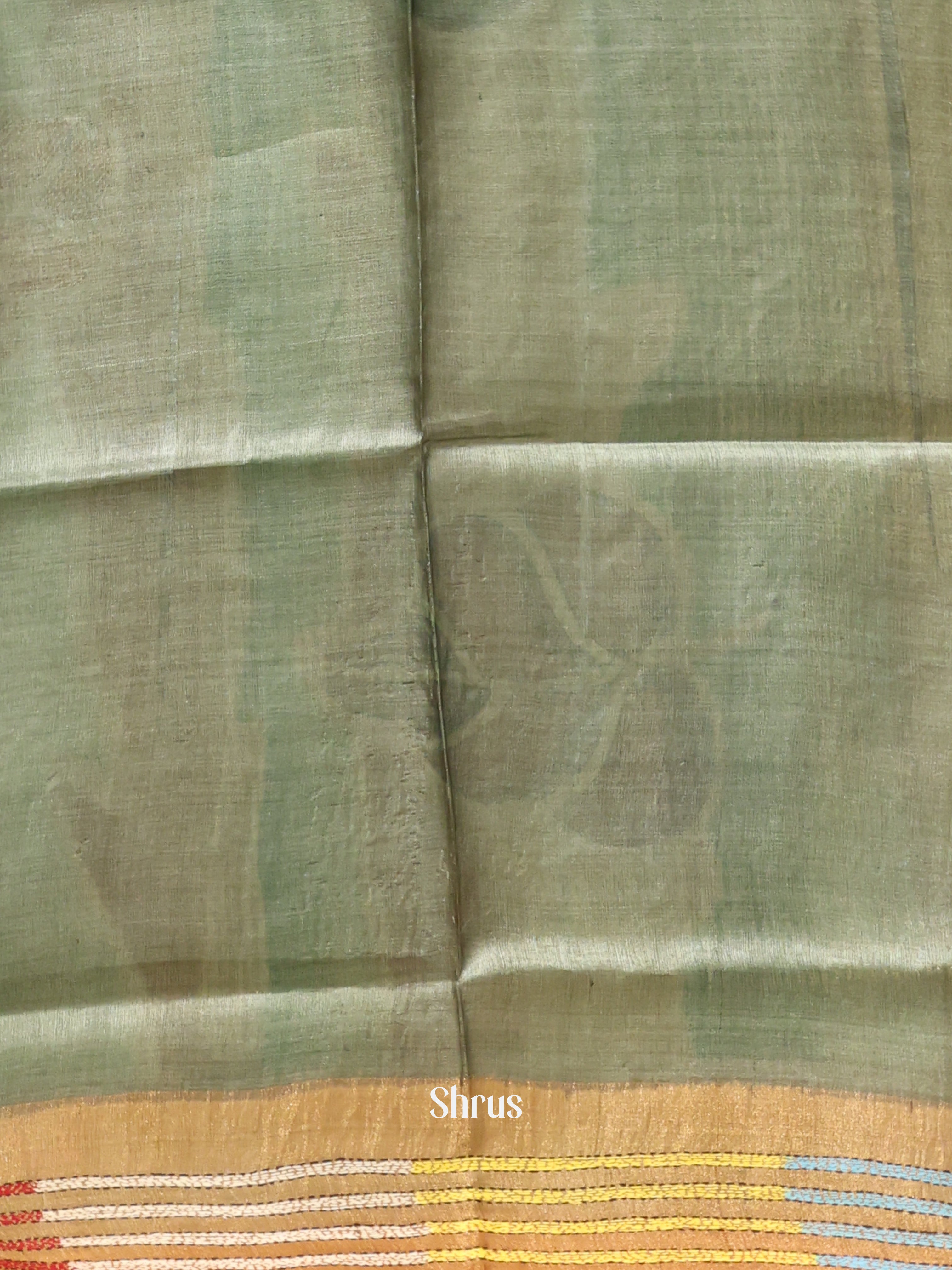 Green & Brown - Tussar Saree - Shop on Shrus.com