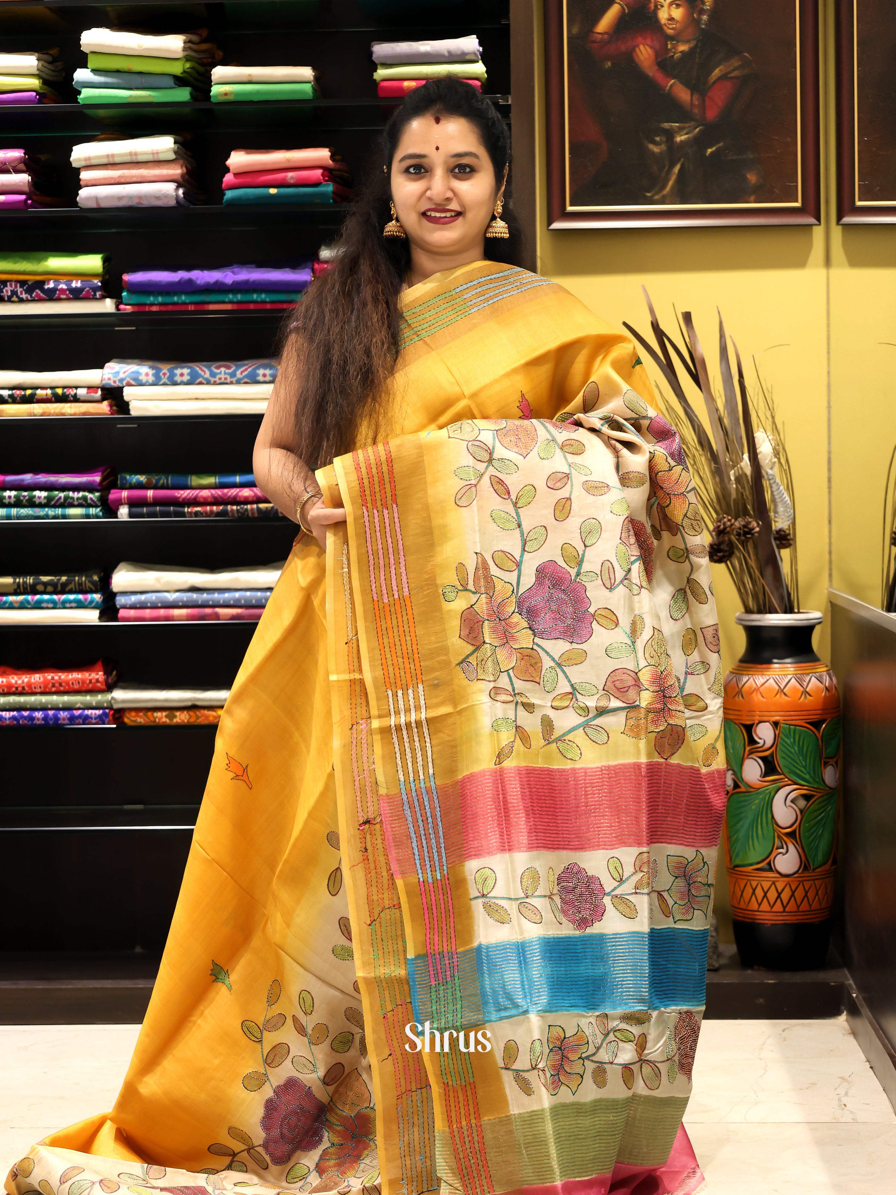 CJS22057 - Tussar Saree - Shop on Shrus.com