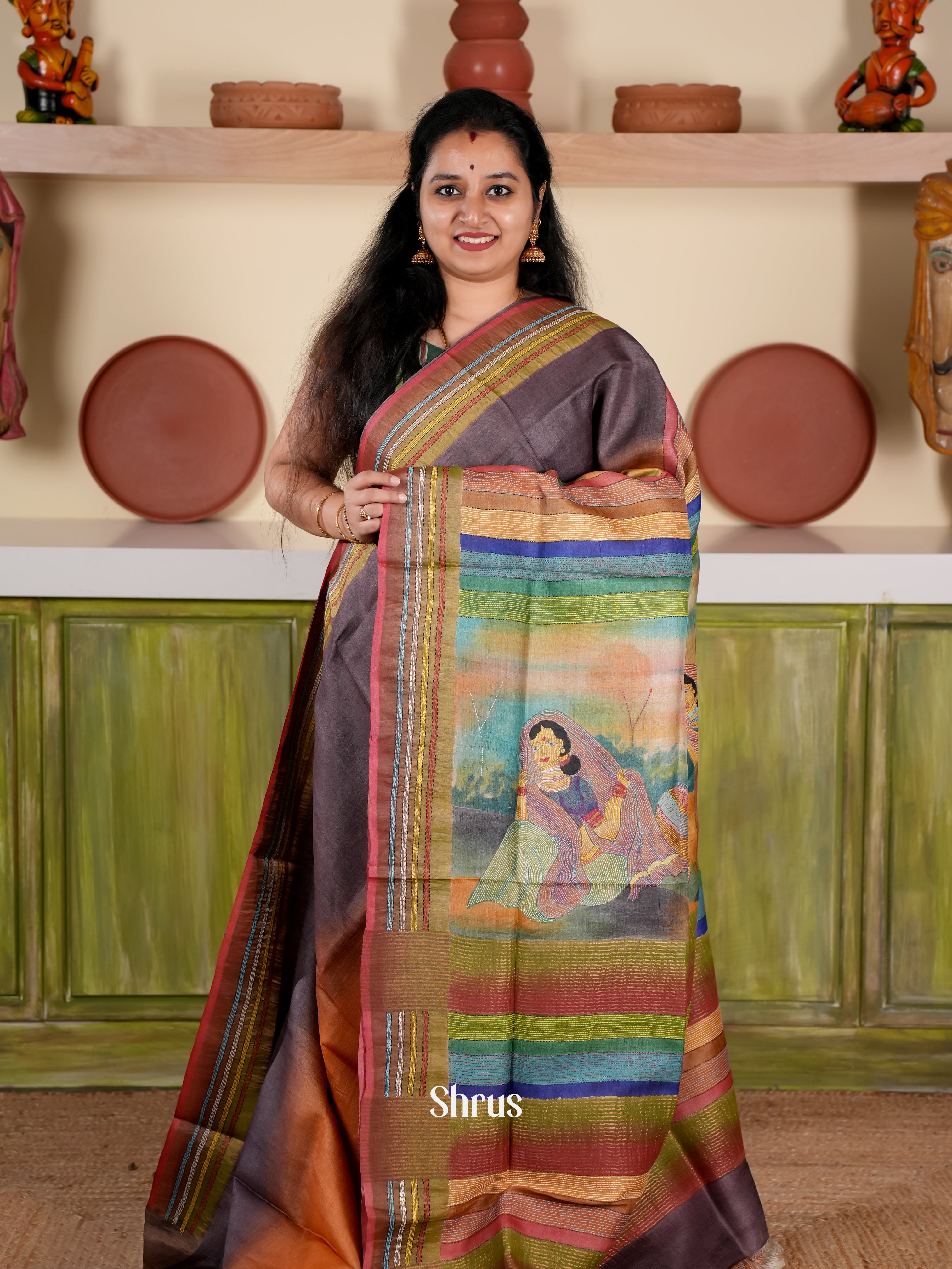 CJS22063 - Tussar Saree - Shop on Shrus.com