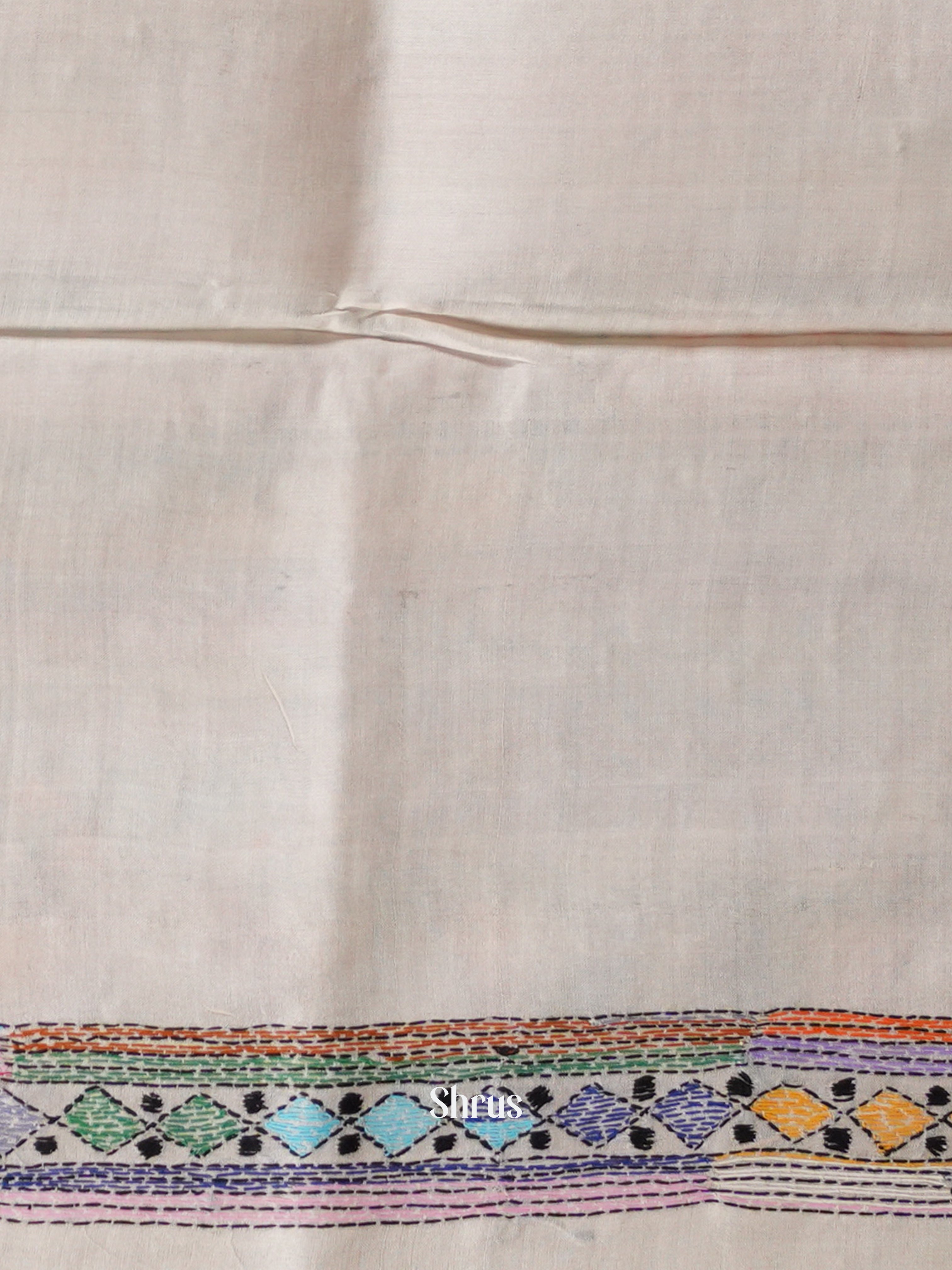 Cream - Tussar Saree - Shop on Shrus.com