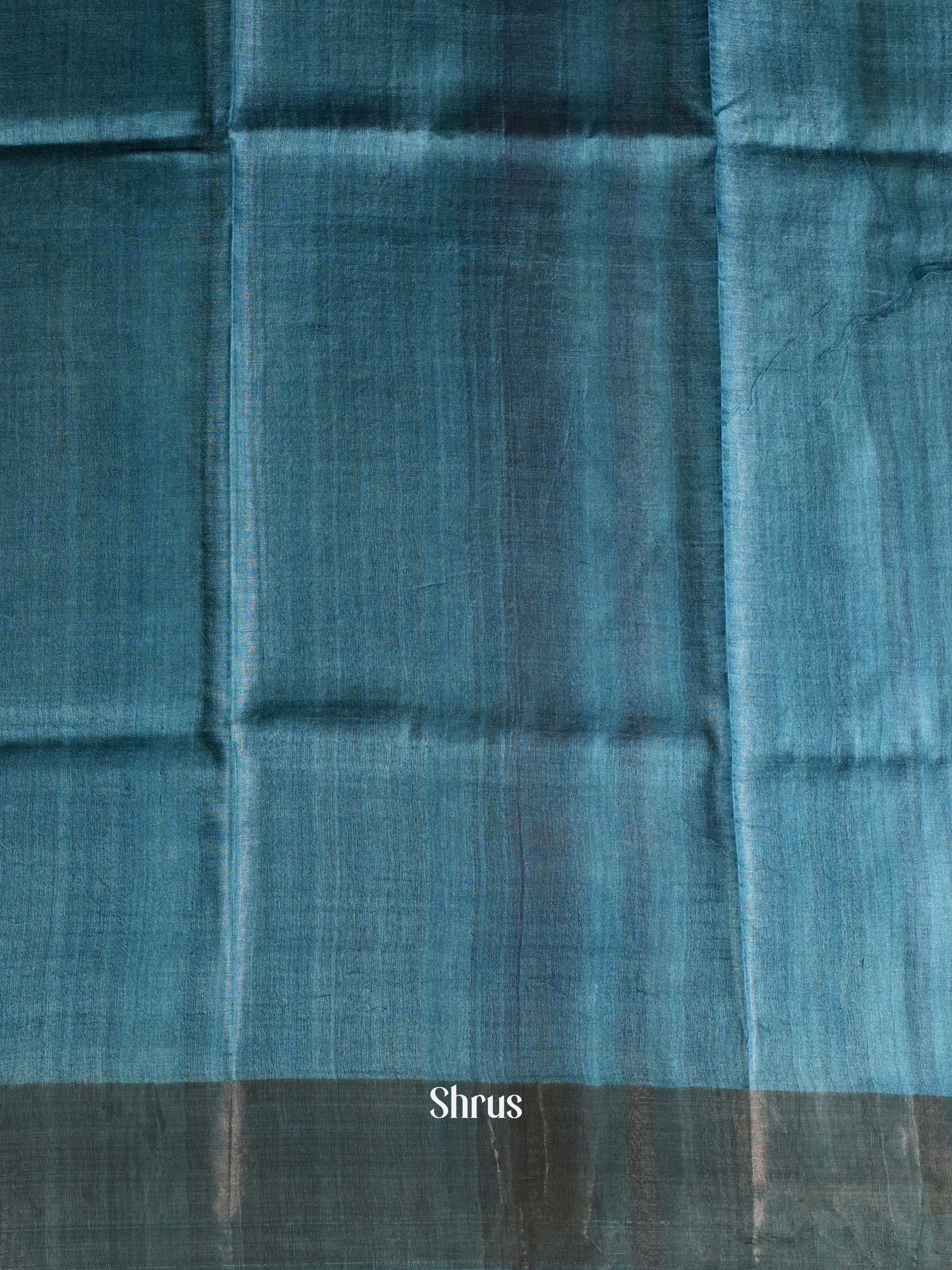 Brown & Blue- Tussar Saree - Shop on Shrus.com