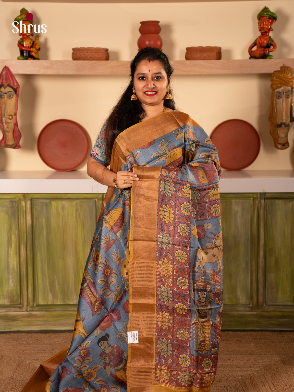 CJS22080 - Tussar Saree - Shop on Shrus.com