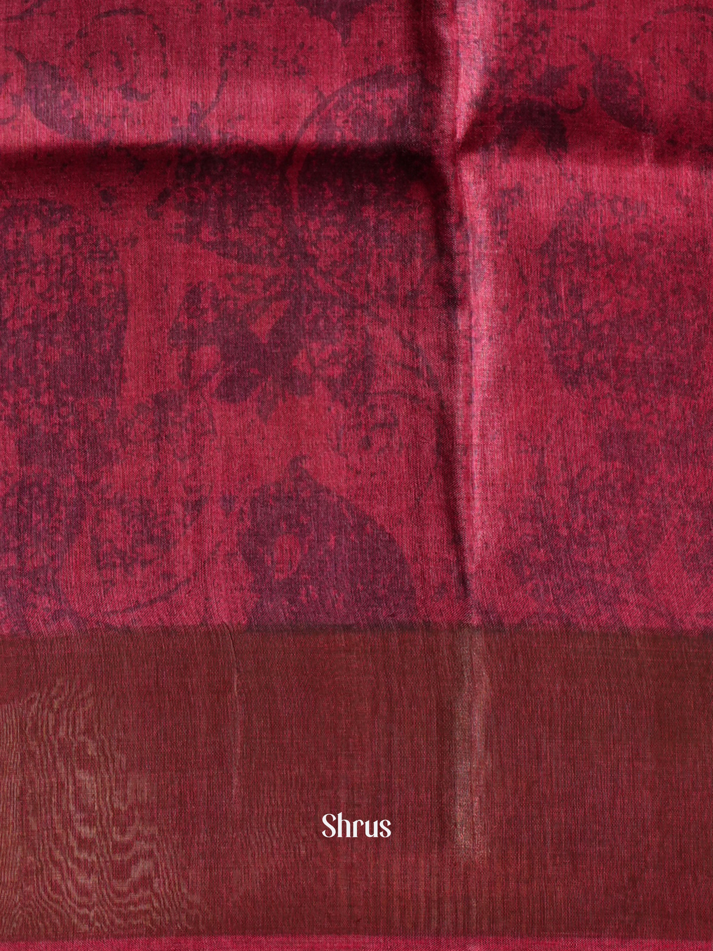 Cream & Pink- Tussar Saree - Shop on Shrus.com