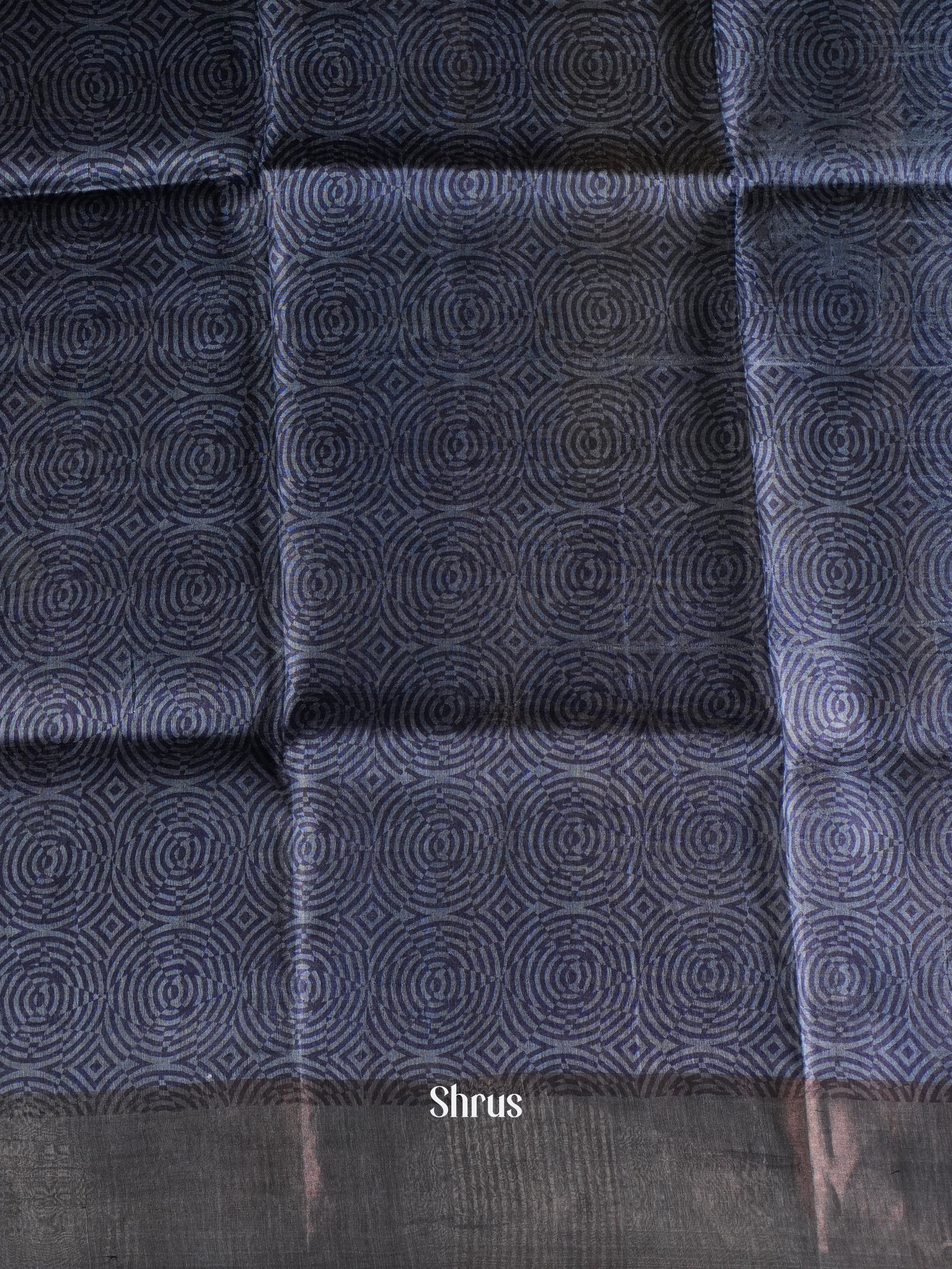 Purple & blue - Tussar Saree - Shop on Shrus.com