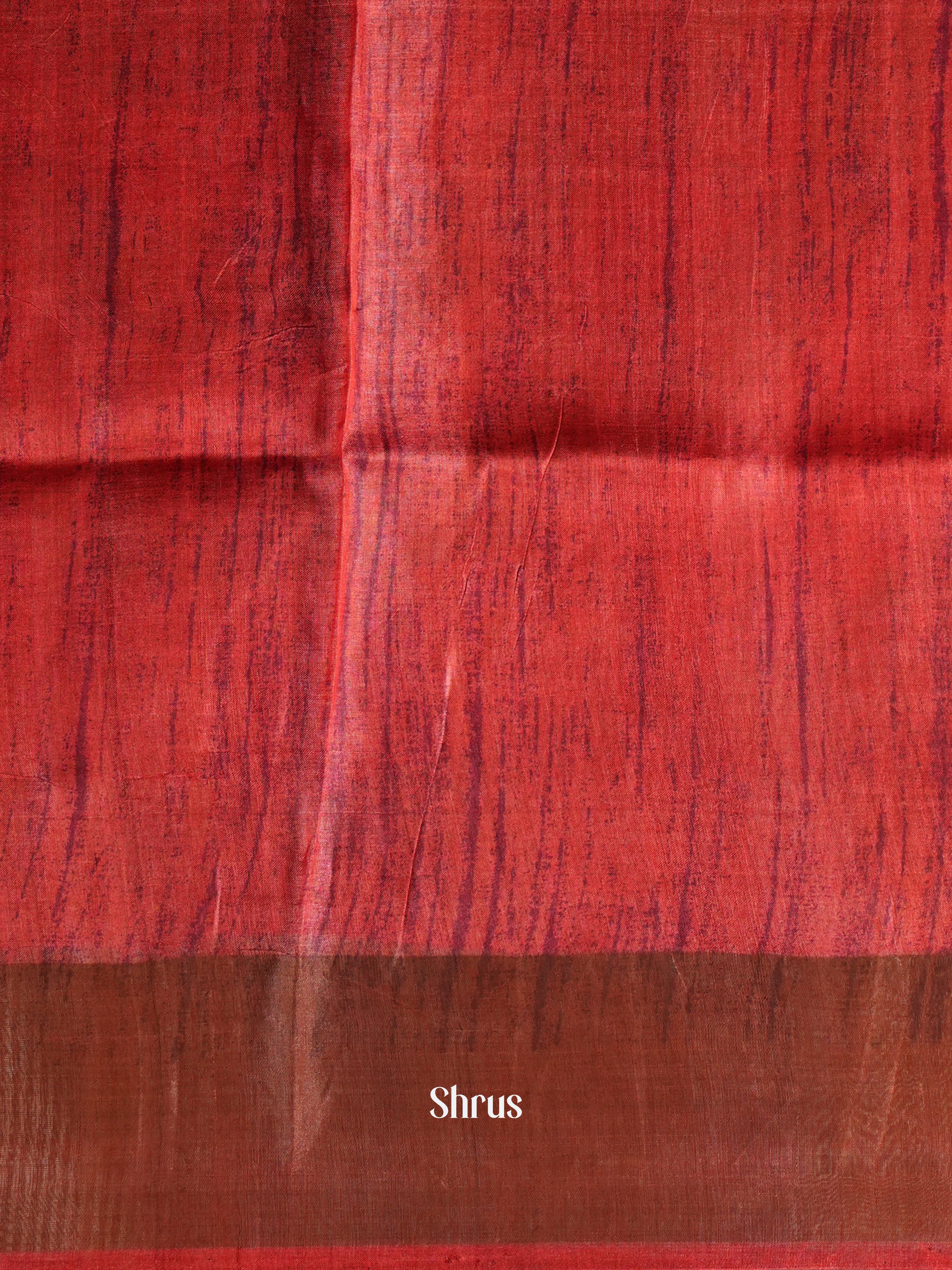 Grey & Maroon - Tussar Saree - Shop on Shrus.com