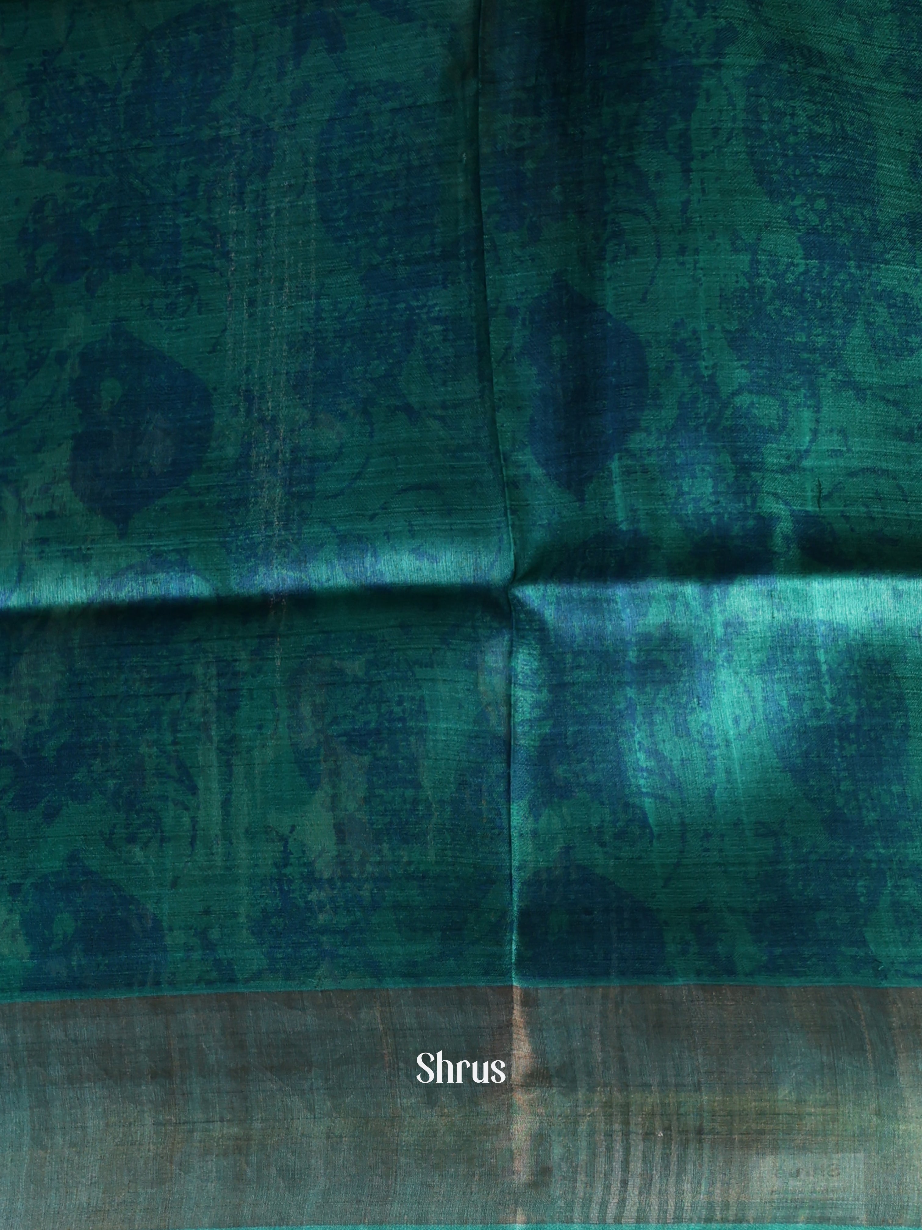 Cream & Blue - Tussar Saree - Shop on Shrus.com