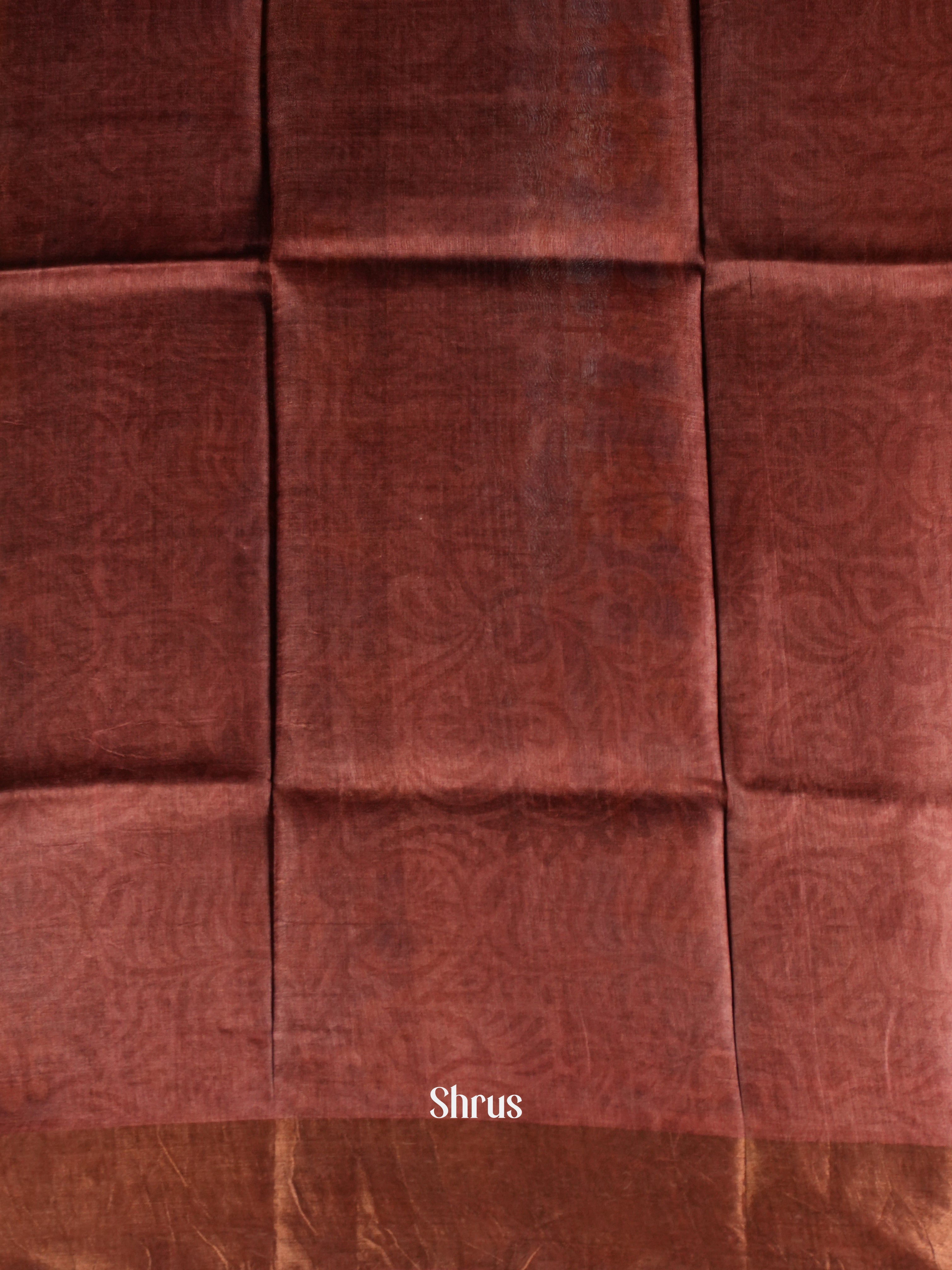 Green & Brown - Tussar Saree - Shop on Shrus.com