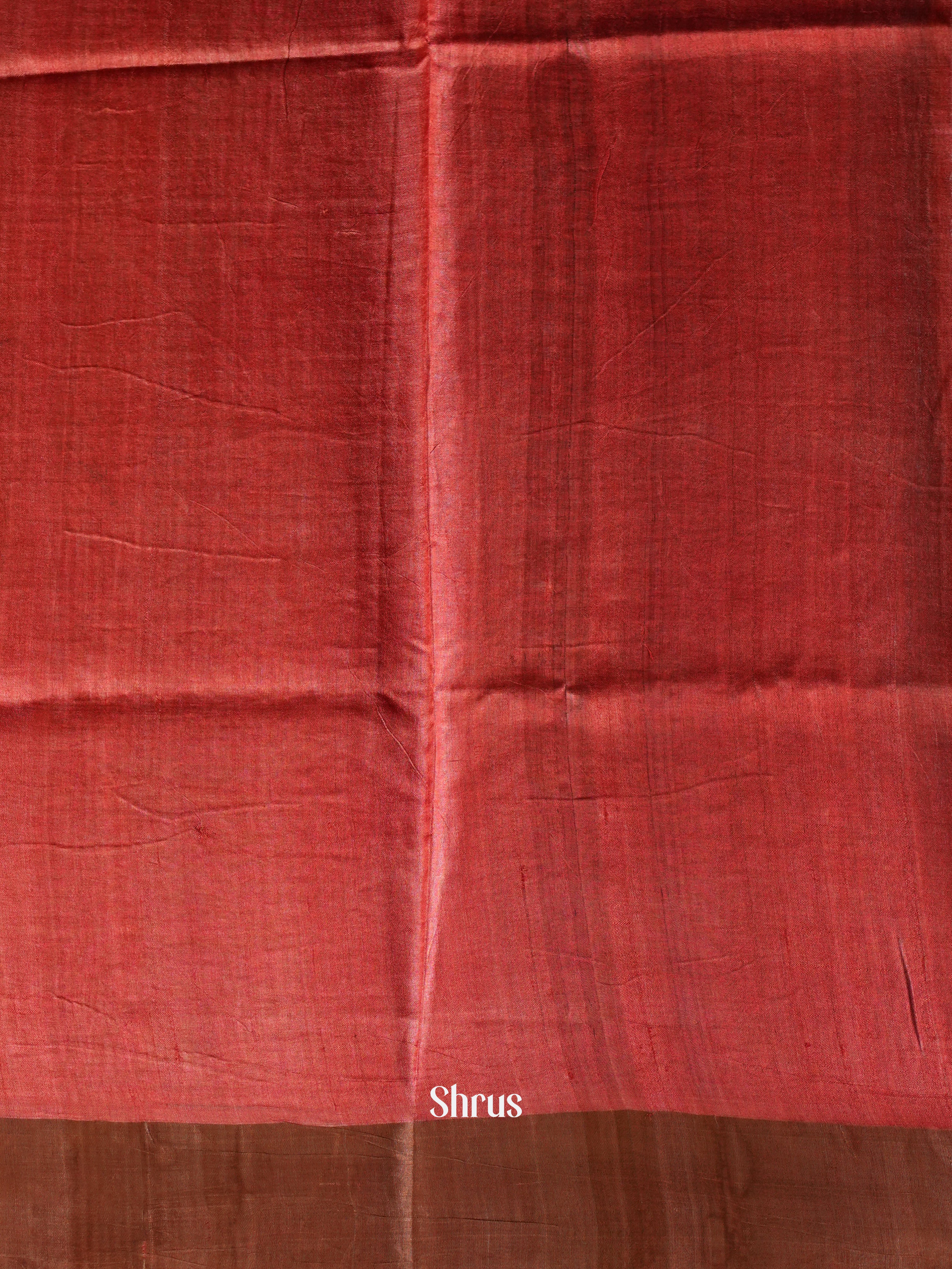 Brown & Blue- Tussar Saree - Shop on Shrus.com
