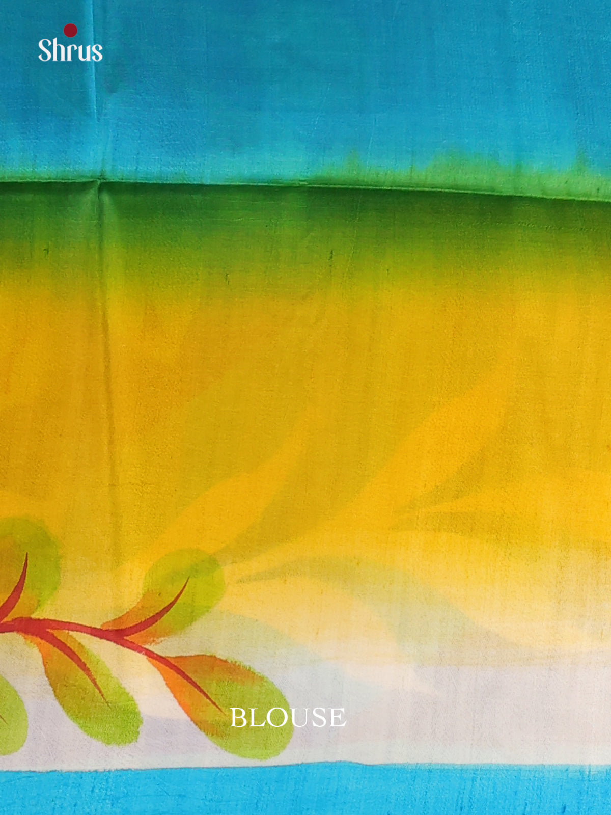Blue & Yellow - Murshidabad Tussar Silk Saree - Shop on Shrus.com