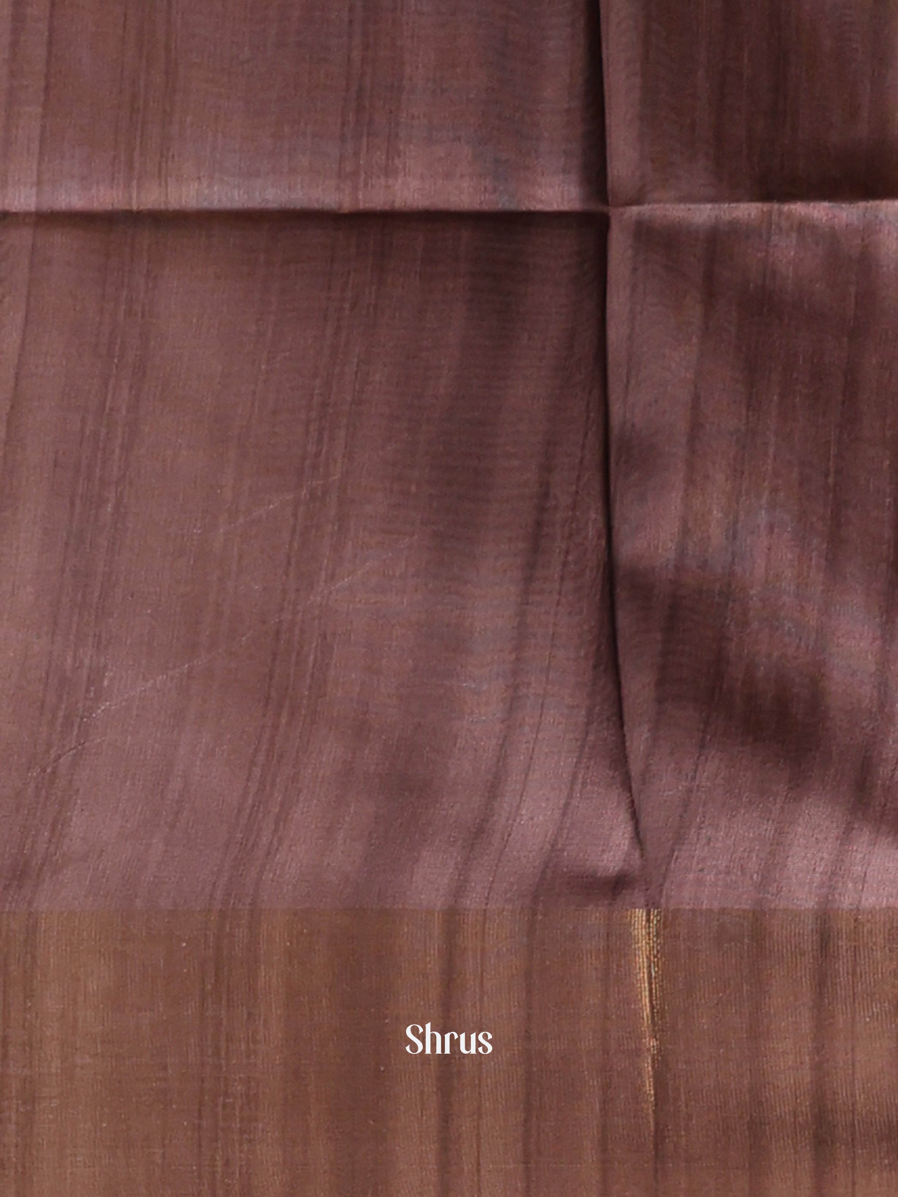 Cream & Brown- Champa semitussar Saree - Shop on Shrus.com