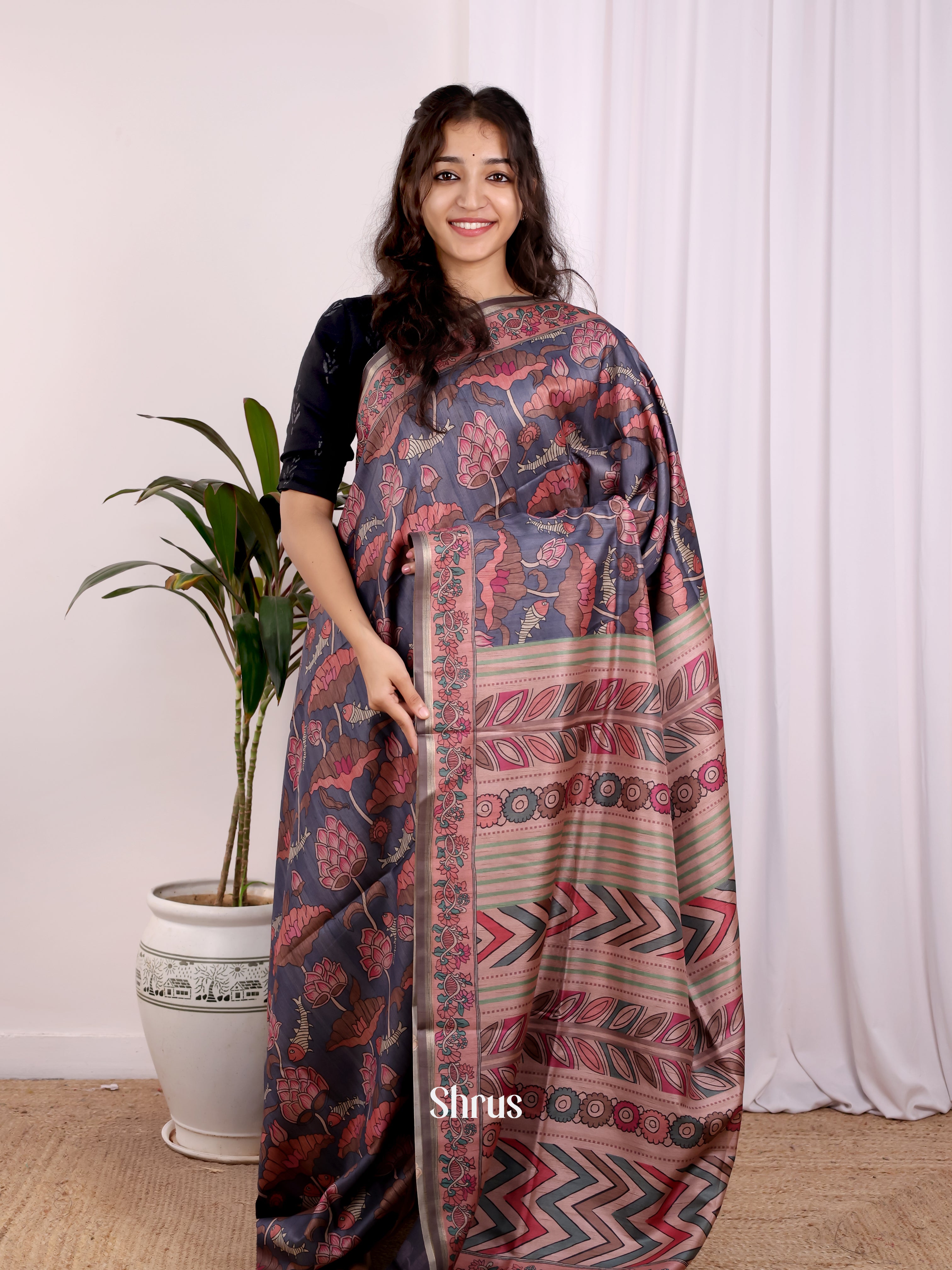 CJS22257 - Champa semitussar Saree - Shop on Shrus.com