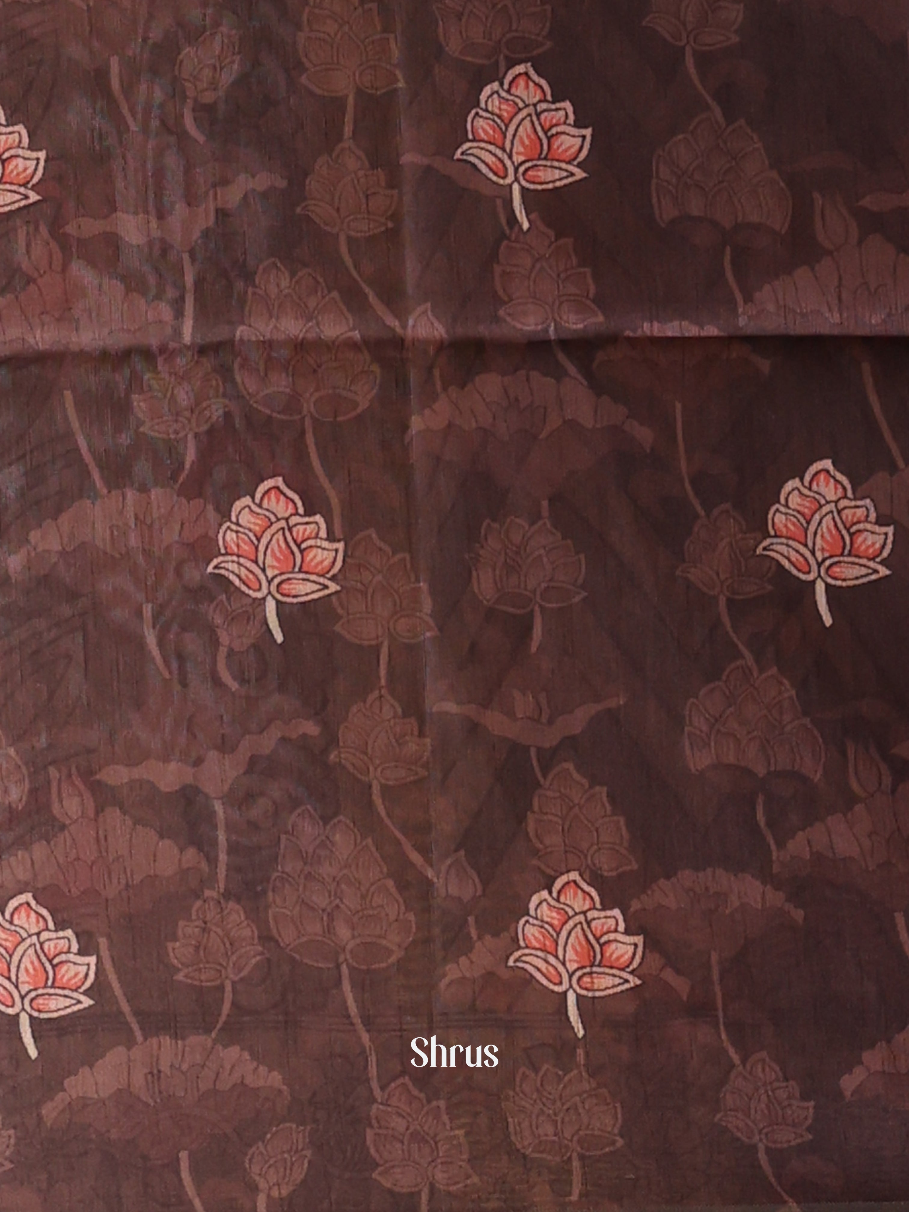 Brown - Champa semitussar Saree - Shop on Shrus.com