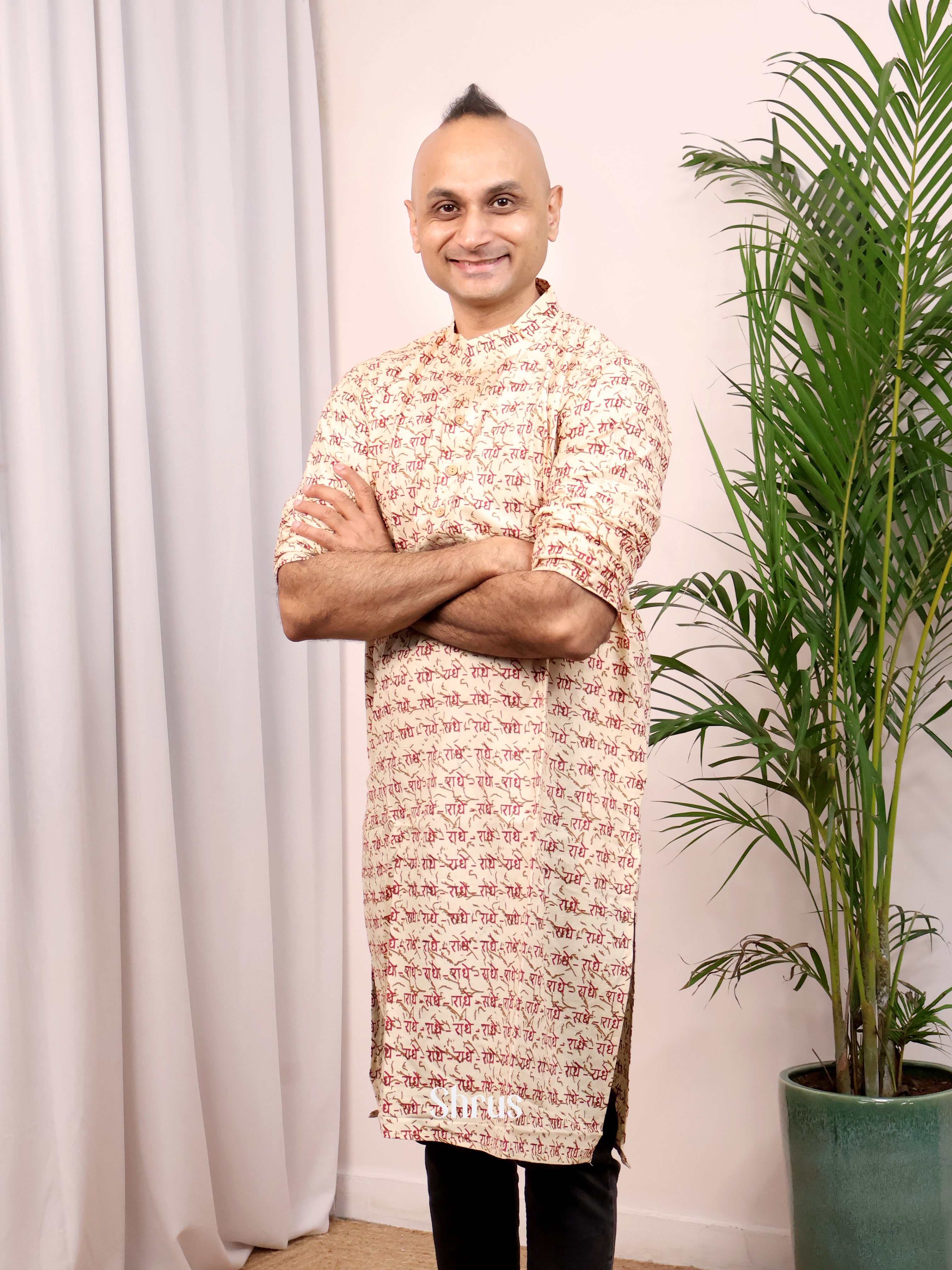 Cream - Readymade Mens Kurta - Shop on Shrus.com